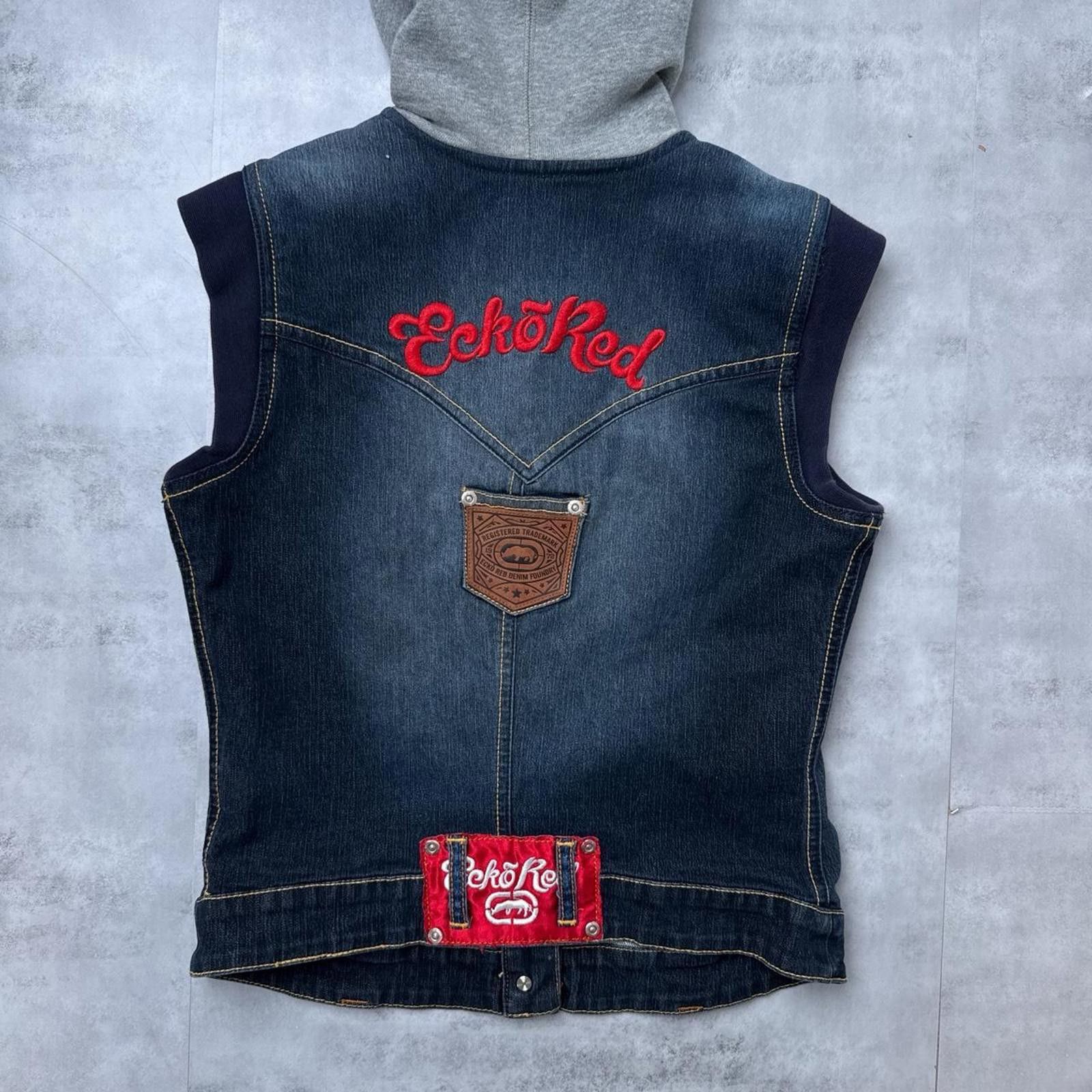 Ecko Unltd. Y2K Ecko Red Denim 00s Vest Hood Jacket Size US XS / EU 42 / 0 - 5 Thumbnail