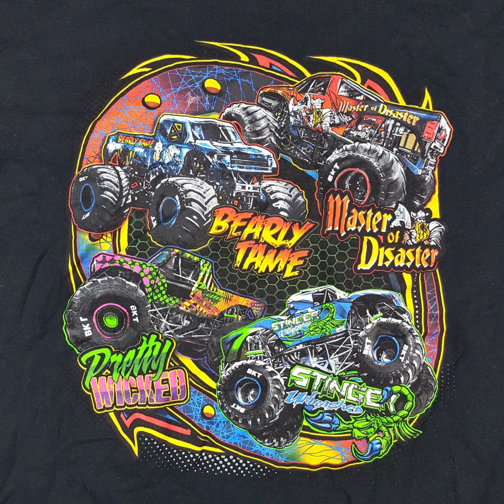 Etro VINTAGE Monster Truck Rally Men's T Shirt Size L Black Retro Grunge Size US L / EU 52-54 / 3 - 3 Thumbnail