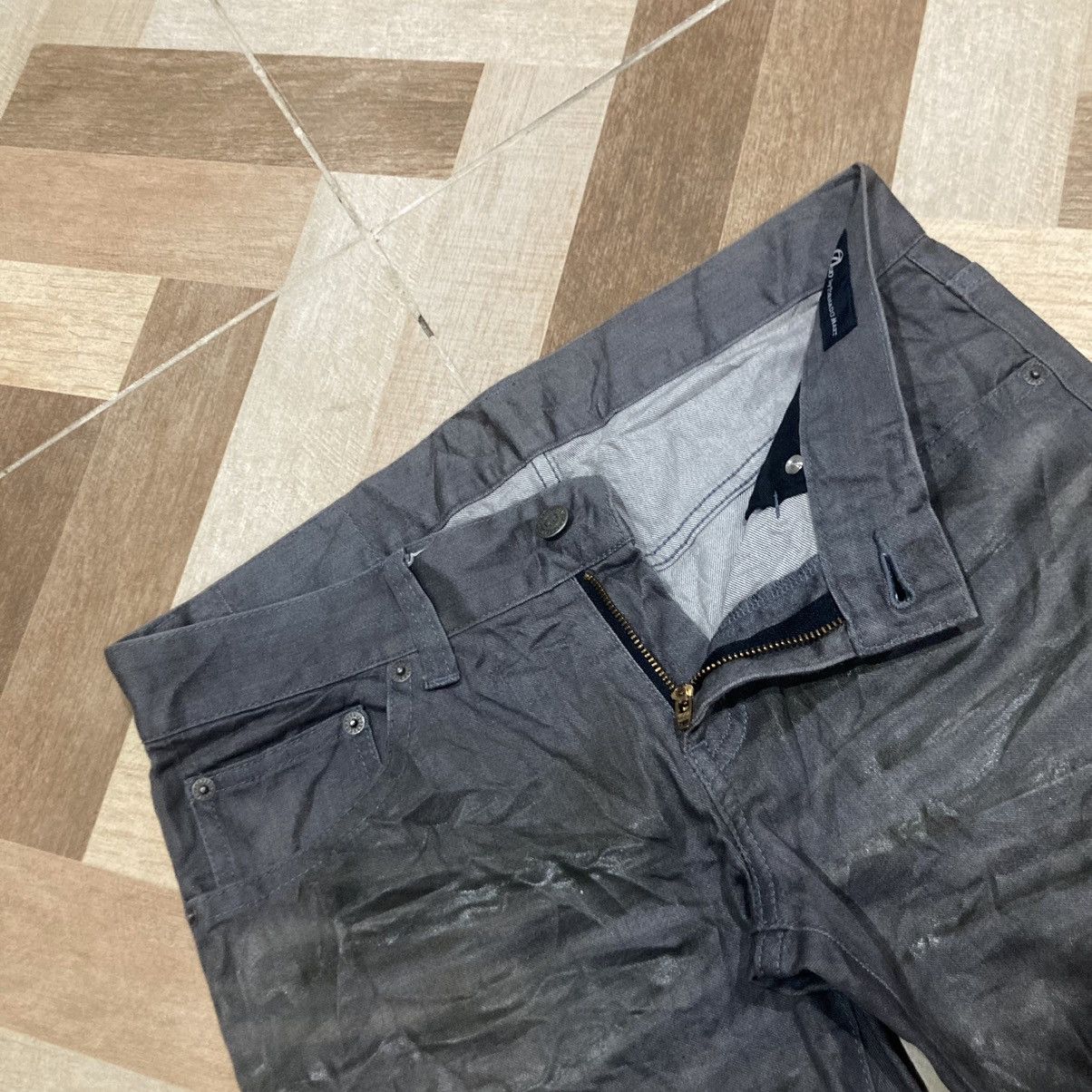 If Six Was Nine TORNADO MART WAX COATED FLARED BOOTCUT DENIM Size US 32 / EU 48 - 3 Thumbnail