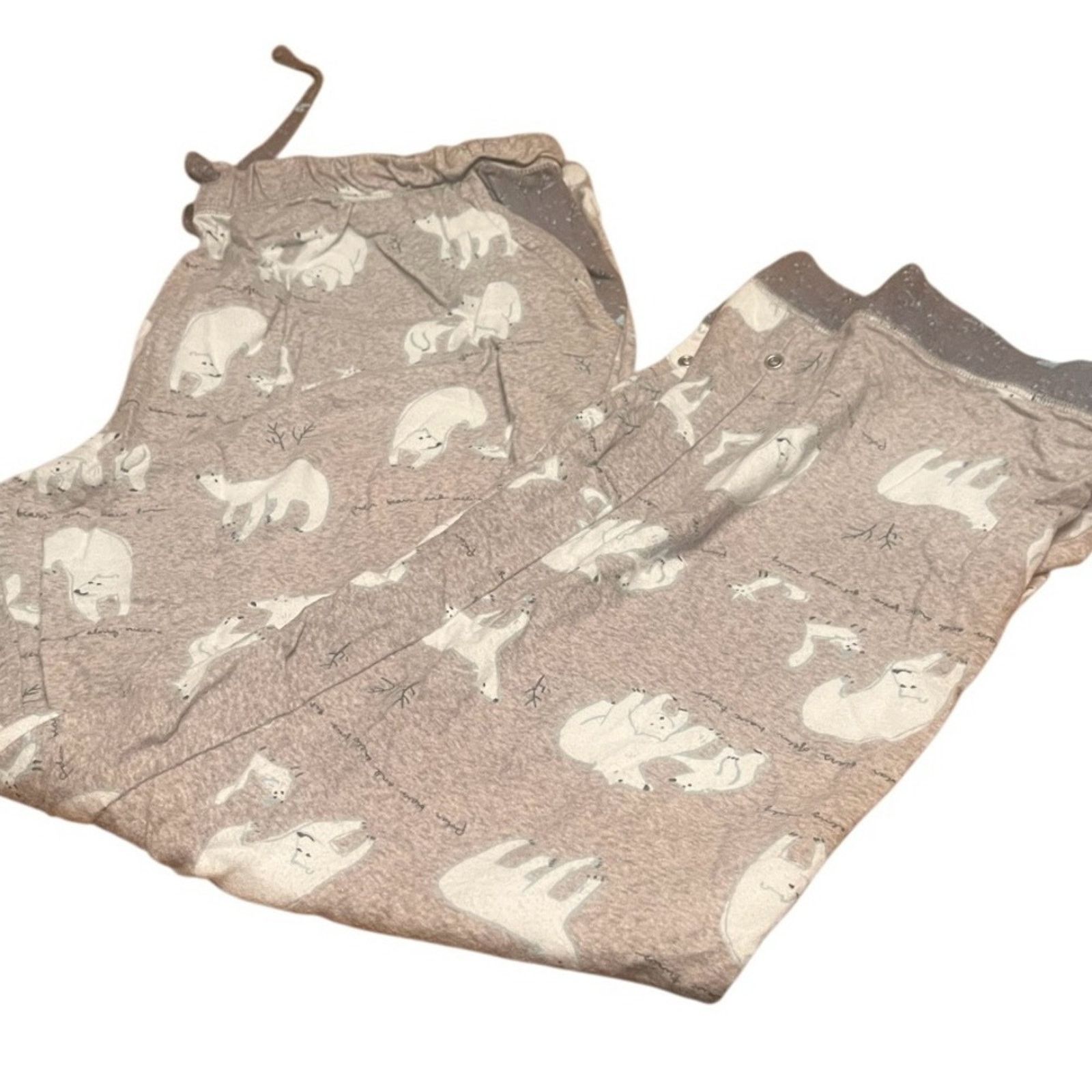The Unbranded Brand MunkiMunki grey flannel polar bear print pajama set, size Lg Size L / US 10 / IT 46 - 2 Thumbnail