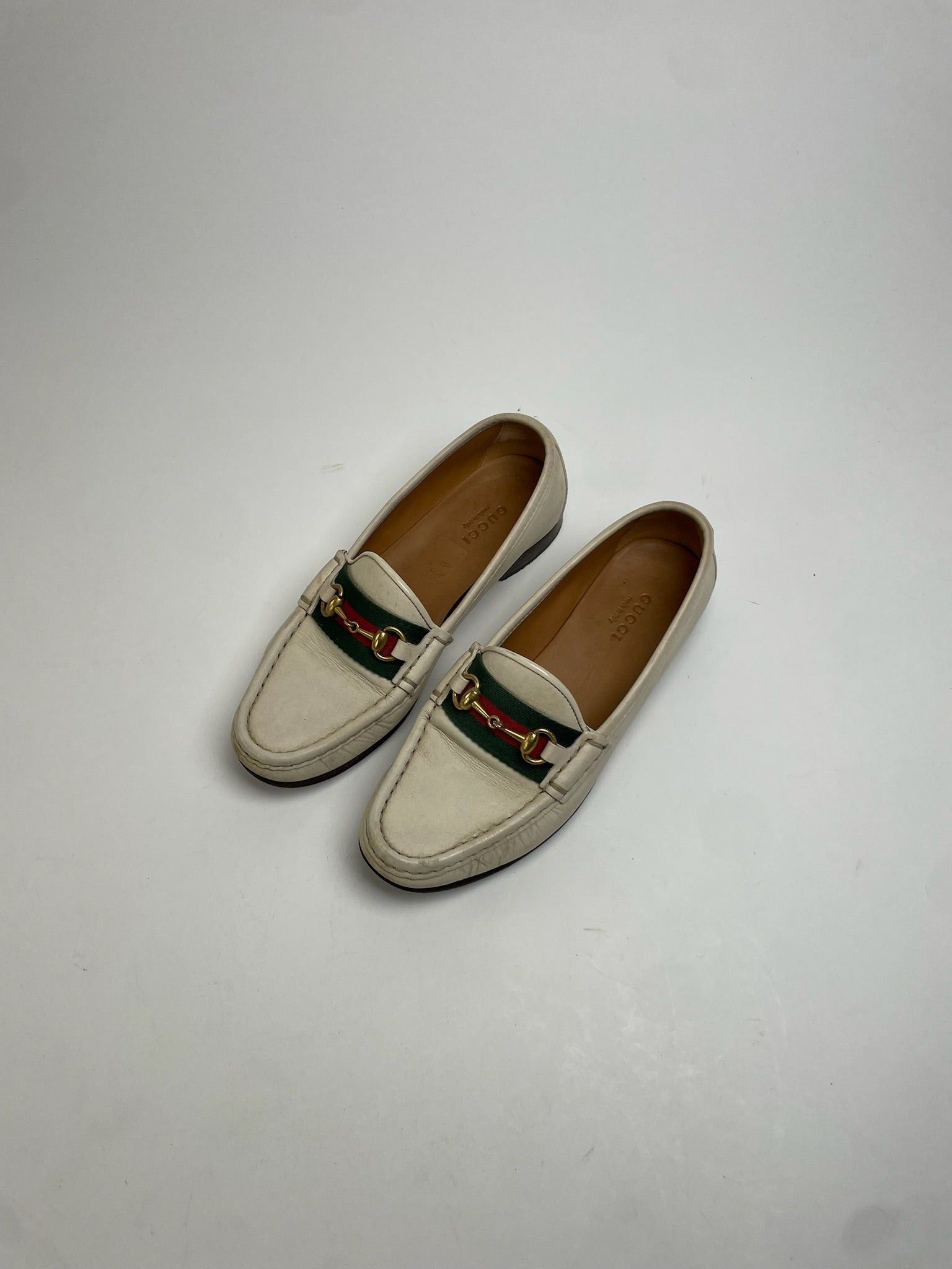 Gucci Vintage Leather Mokassins White EU35 Size US 4 / IT 34 - 1 Thumbnail