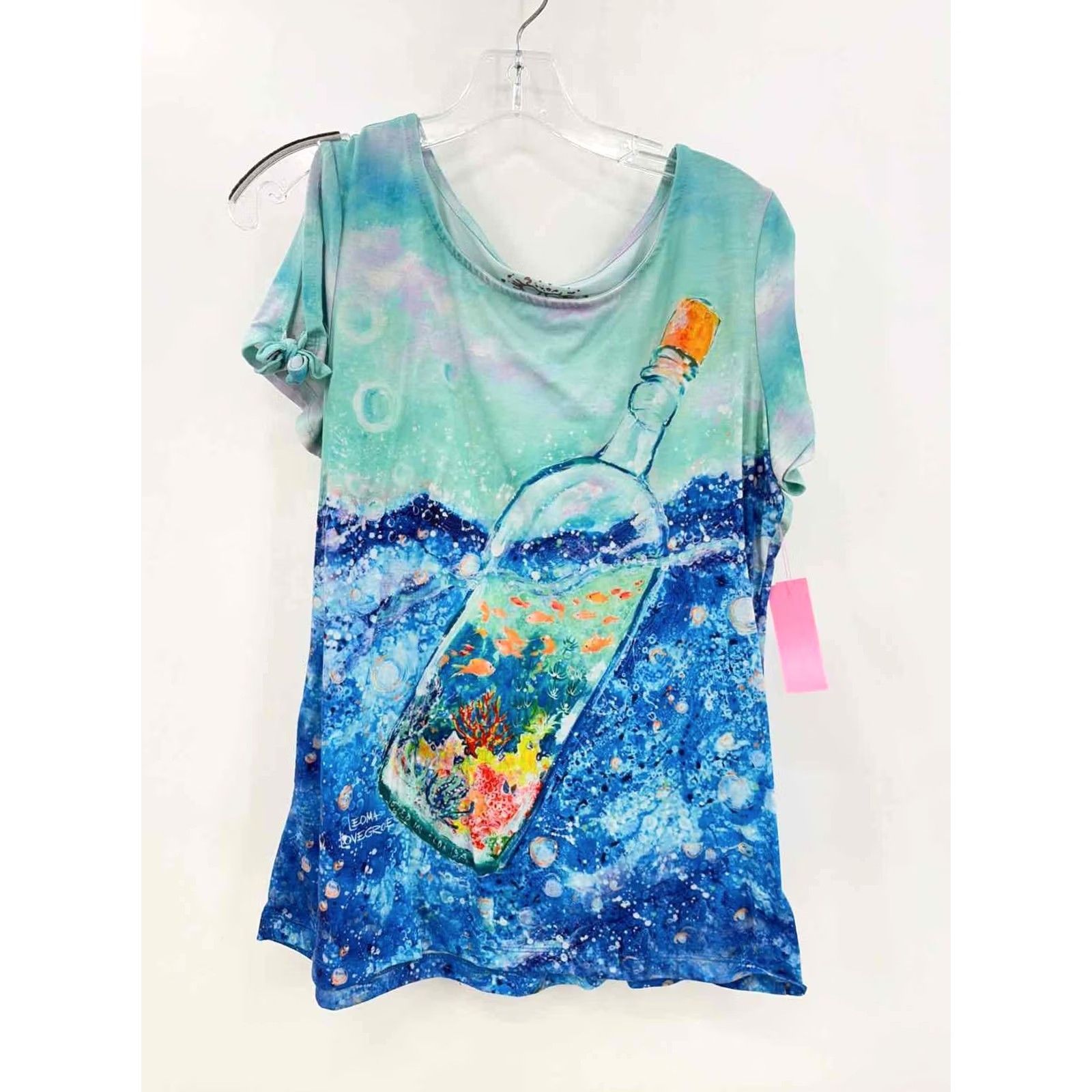 Vintage Pre-Owned Leoma Lovegrove Blue T-shirt Size Medium Regular Size M / US 6-8 / IT 42-44 - 2 Thumbnail