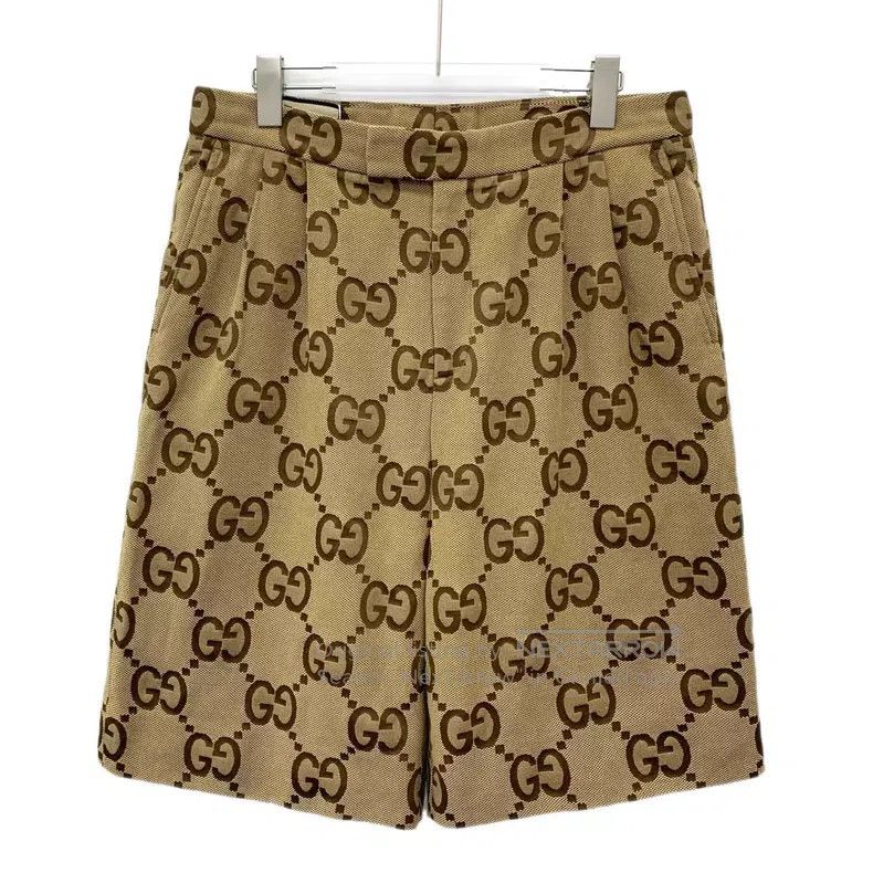 Gucci Gucci Brown logo jacquad full print cotton casual shorts Size US 34 / EU 50 - 1 Thumbnail
