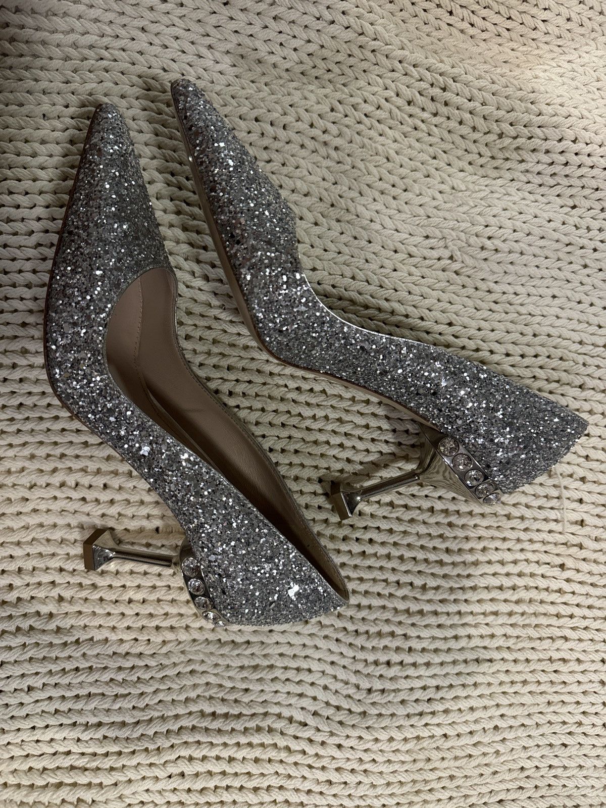 Miu Miu Miu Miu Glitter Heels Size US 4.5 / IT 34.5 - 1 Thumbnail