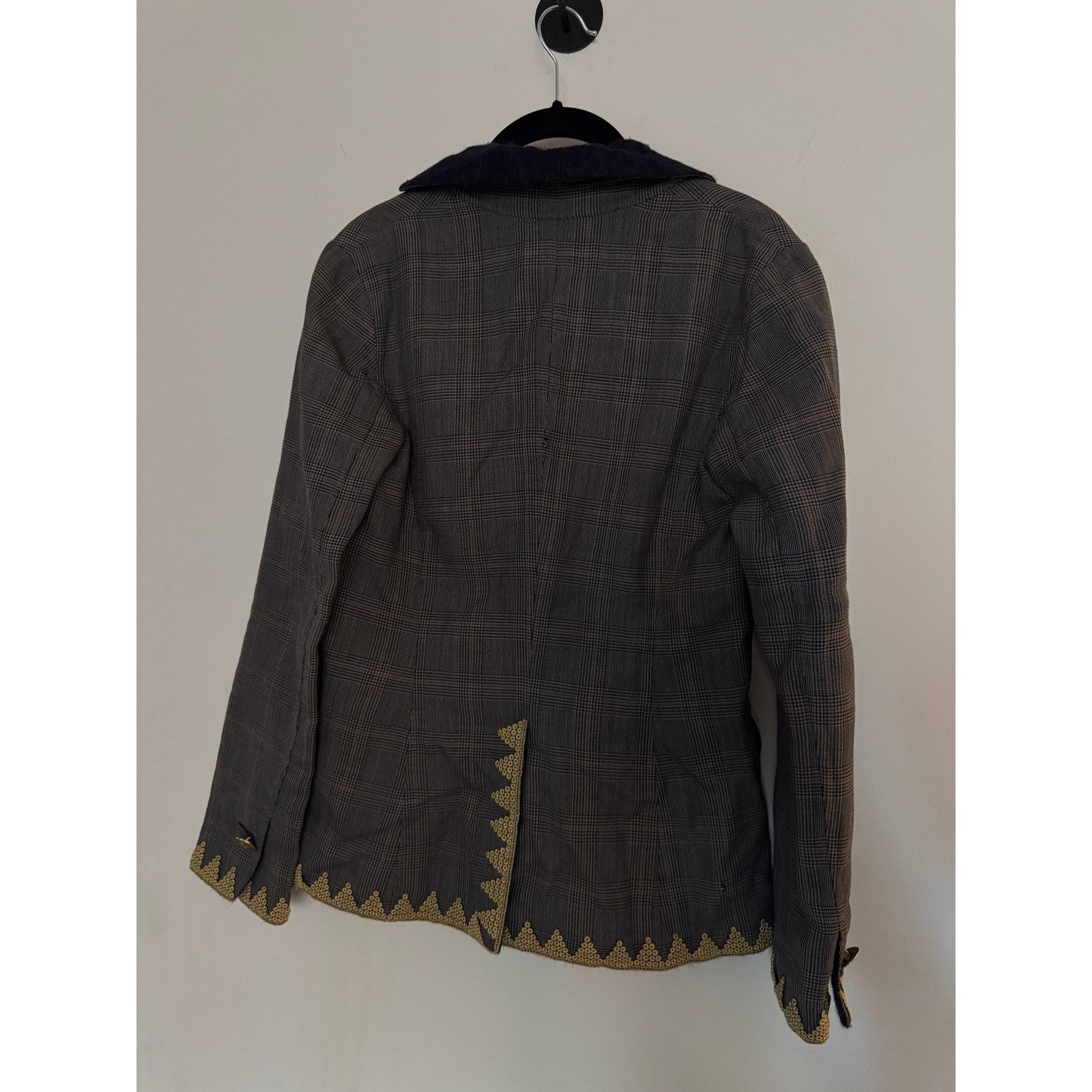 Ports 1961 Ports 1961 Gold-Embroidered Glen Plaid Blazer Size S / US 4 / IT 40 - 2 Thumbnail