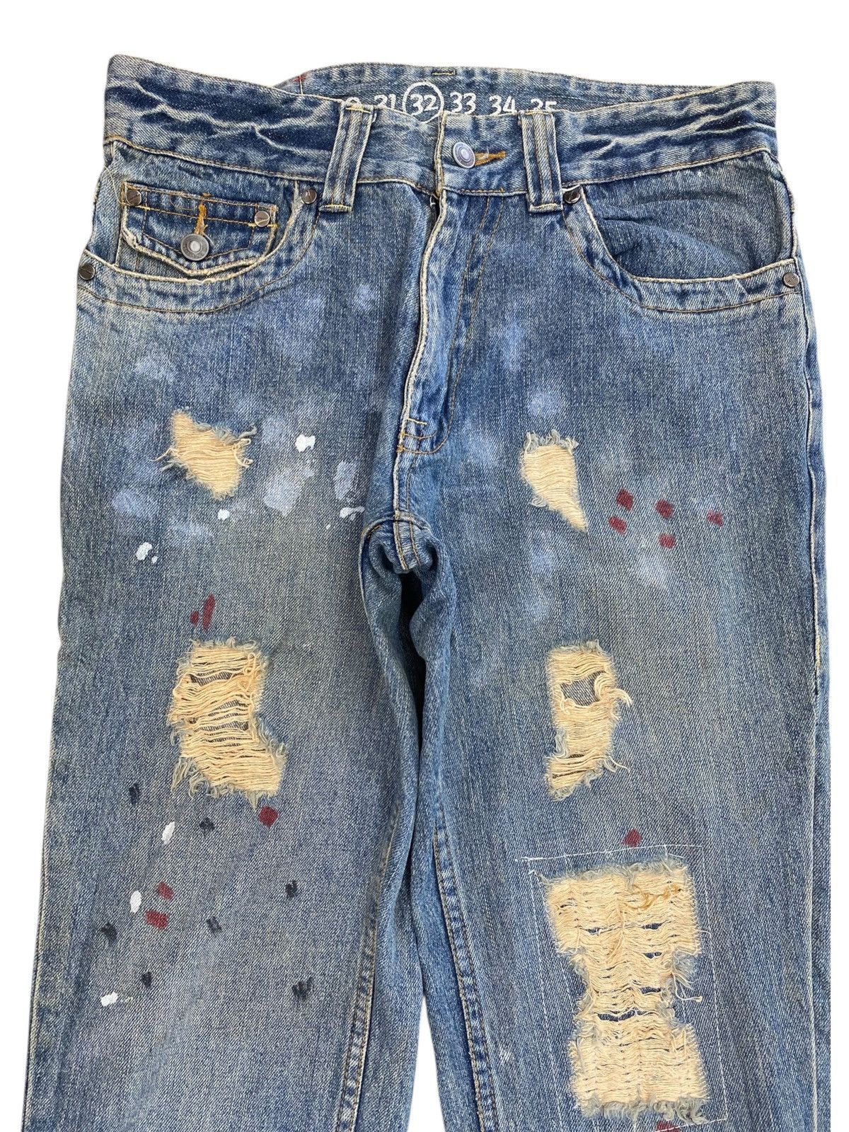 Japanese Brand Japanese Brand Distressed Paint Style Loose Jeans Size US 30 / EU 46 - 2 Thumbnail