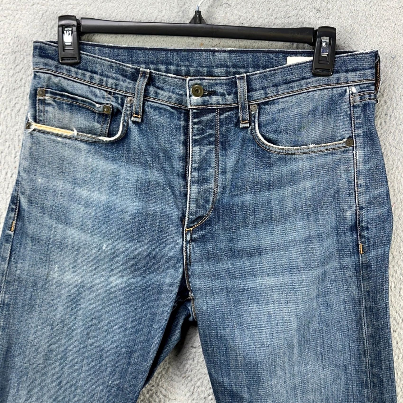 Rag & Bone rag & bone Jeans Slim Fit Mens 33 Blue Distressed 5 Pockets Denim Casual Size US 33 - 3 Thumbnail