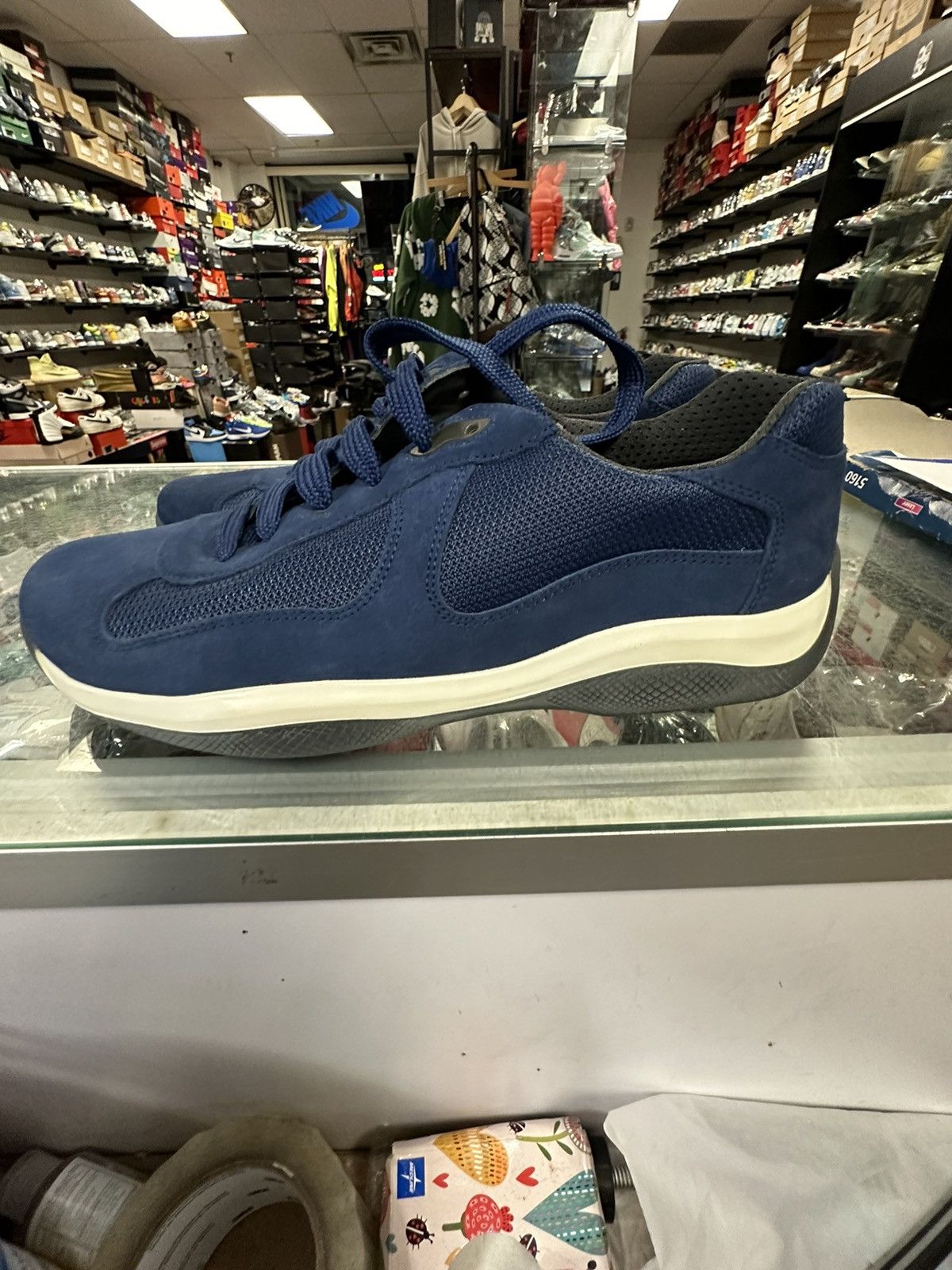 Prada Prada americas cup pre owned no box size 7 navy blue Size US 7 / EU 40 - 2 Thumbnail