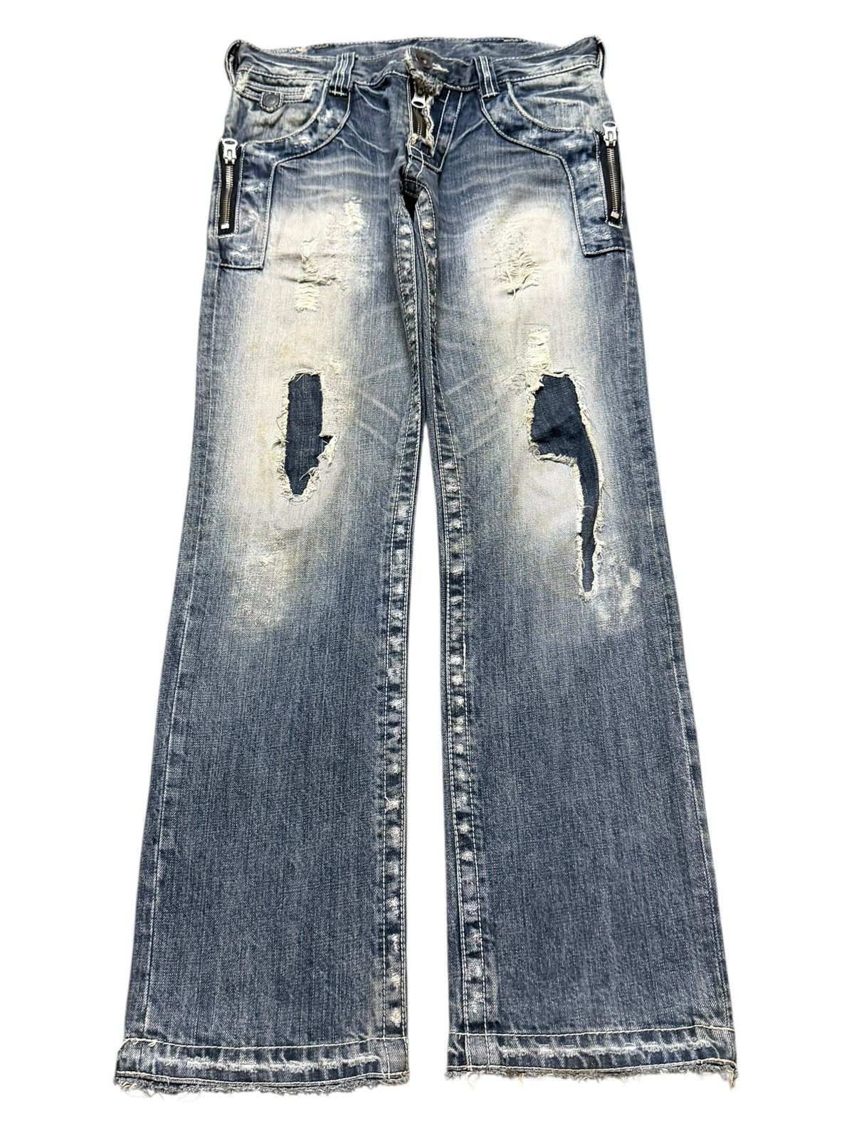 Tornado Mart Vintage Y2K Faded Wash Avant Garde Style Distressed Bootcut Size US 32 / EU 48 - 1 Thumbnail