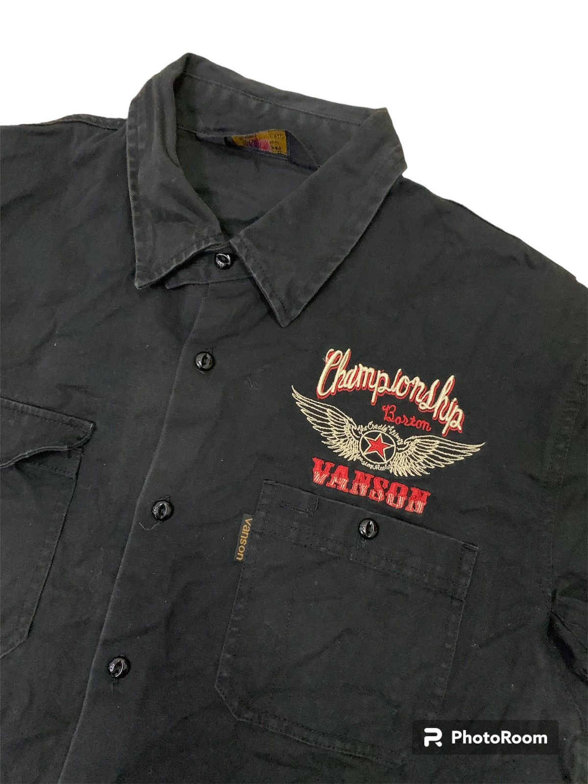 Vanson Leathers 💥Vintage Vanson Leather Sun Faded Shirt Size US L / EU 52-54 / 3 - 7 Thumbnail
