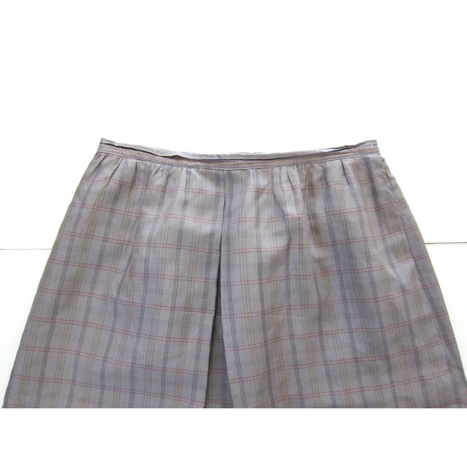 Jones New York VINTAGE Jones New York 100% Silk Grey Yellow Plaid Pocket Midi Maxi Skirt XS Size 26" / US 2 / IT 38 - 3 Thumbnail