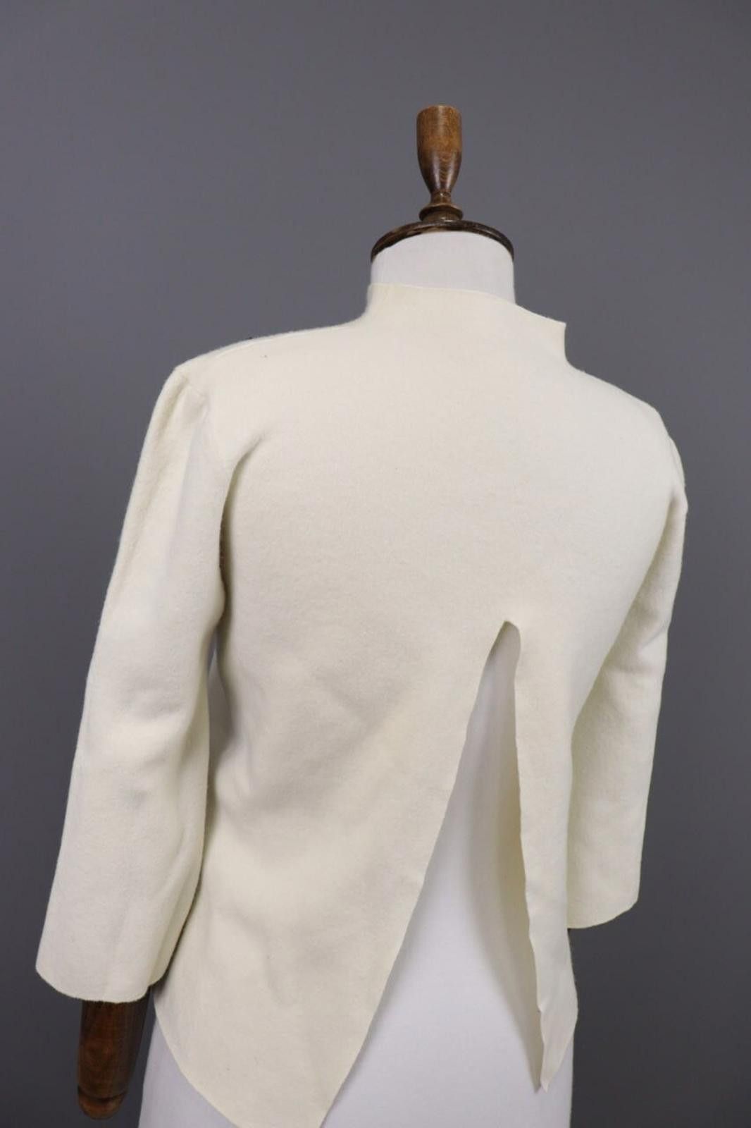 Designer Adam Lippes Beige High Neck Merino Knitted Sweater Size L Size L / US 10 / IT 46 - 11 Thumbnail