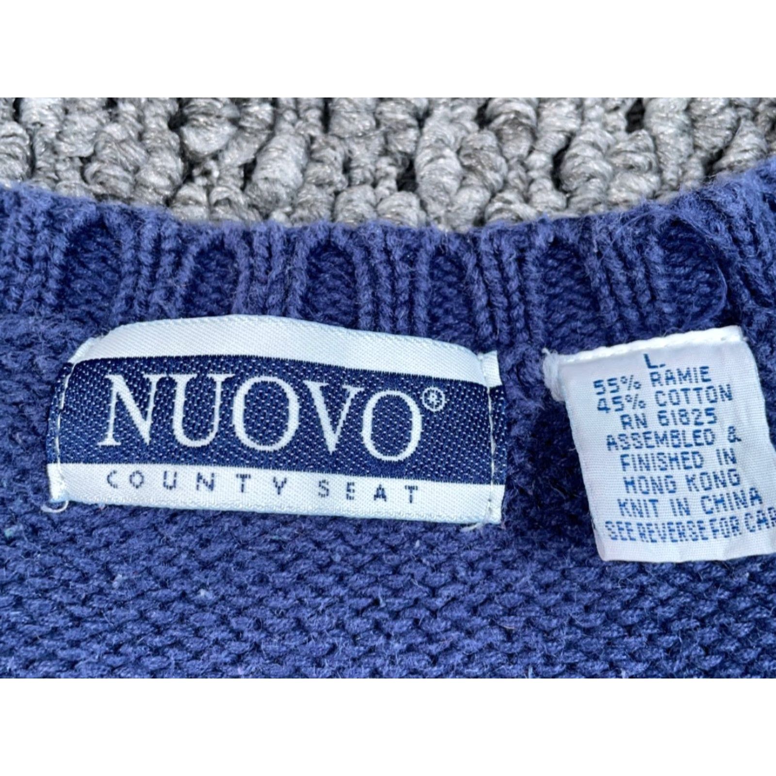 Vintage VINTAGE NUOVO Cardigan Sweater 90s Floral Crochet Blue Medium Women KC Knit Short Sleeve Sho Elapsed? Size M / US 6-8 / IT 42-44 - 3 Thumbnail