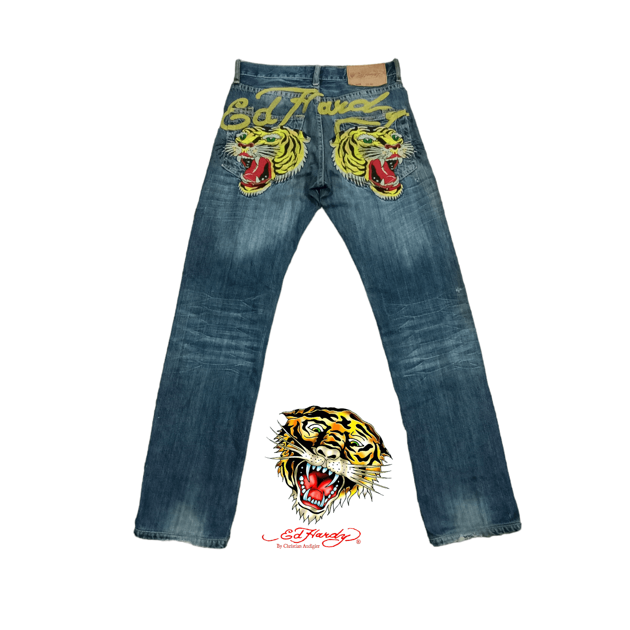 Ed Hardy Vintage Ed Hardy Tiger Embroidered Jeans Lot 2009 Size US 29 - 1 Thumbnail