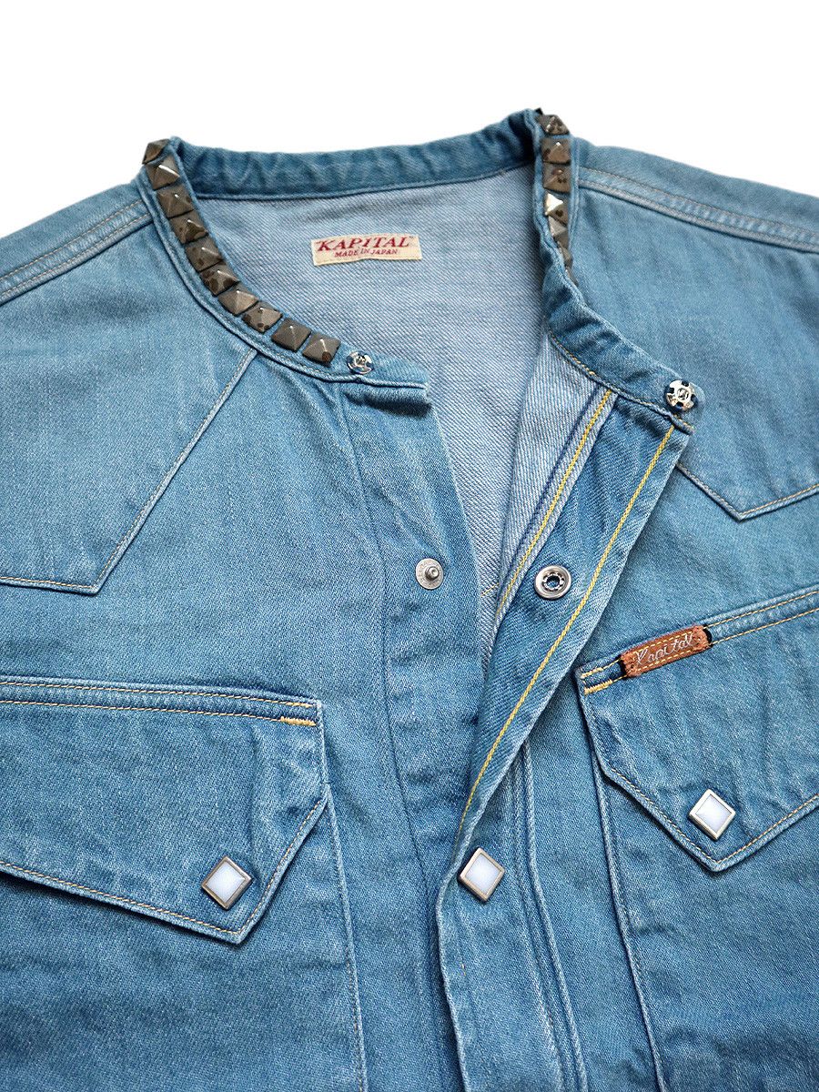 Kapital Kapital 8oz denim band collar studs western shirt indigo 3 Size US L / EU 52-54 / 3 - 4 Thumbnail