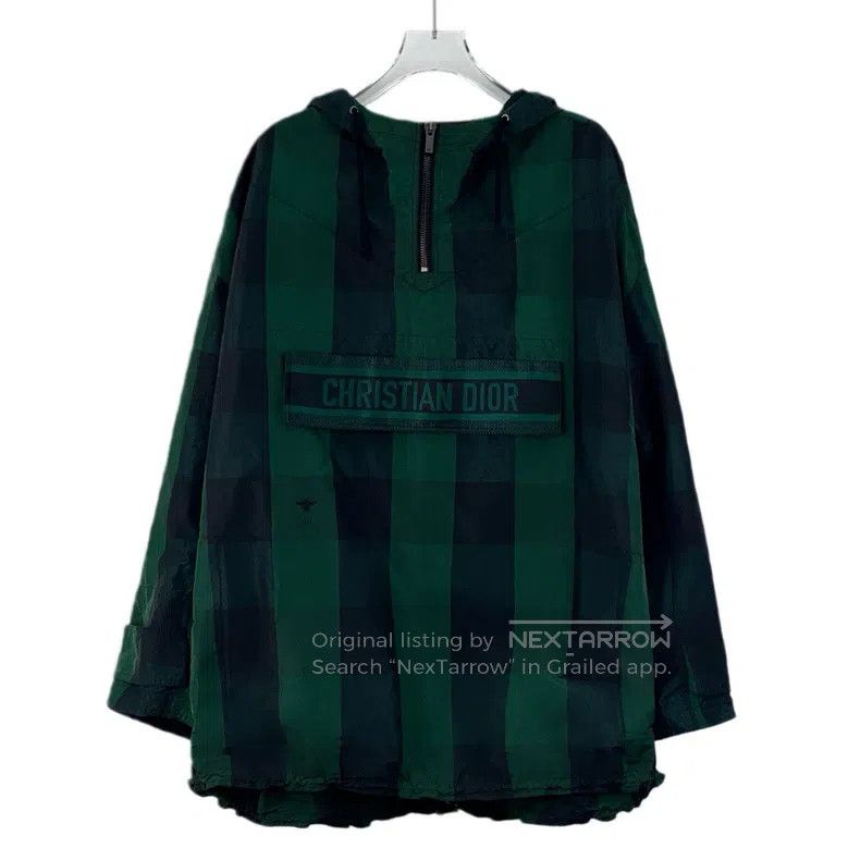 Dior Dior Dark green plaid bee embroidery hooded half-zipper lo Size M / US 6-8 / IT 42-44 - 1 Thumbnail