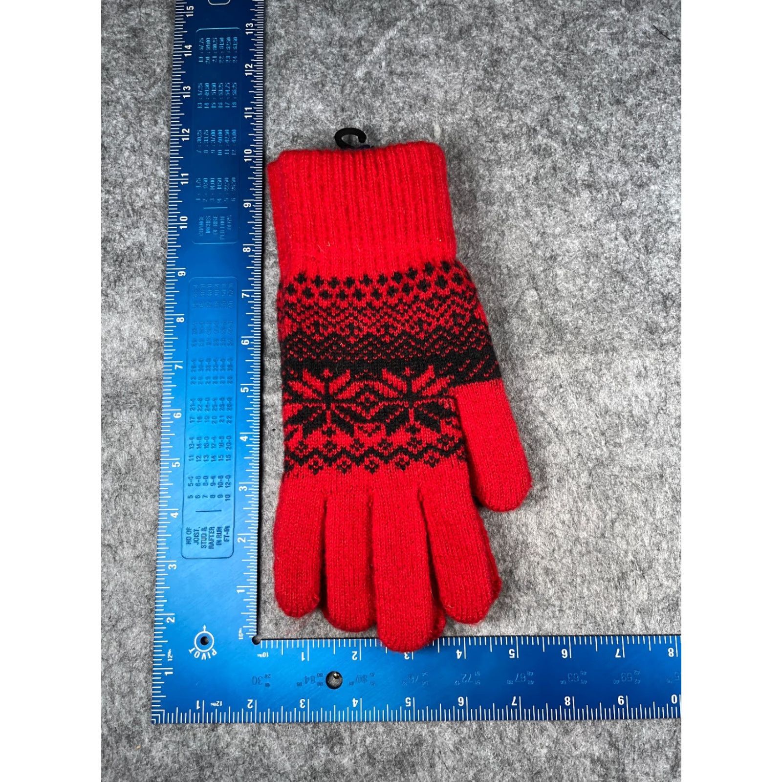 Vintage Juncture Mens Gloves One Size Red Polyester Blend Fair Isle Stretch Winter Ski Size ONE SIZE - 4 Thumbnail