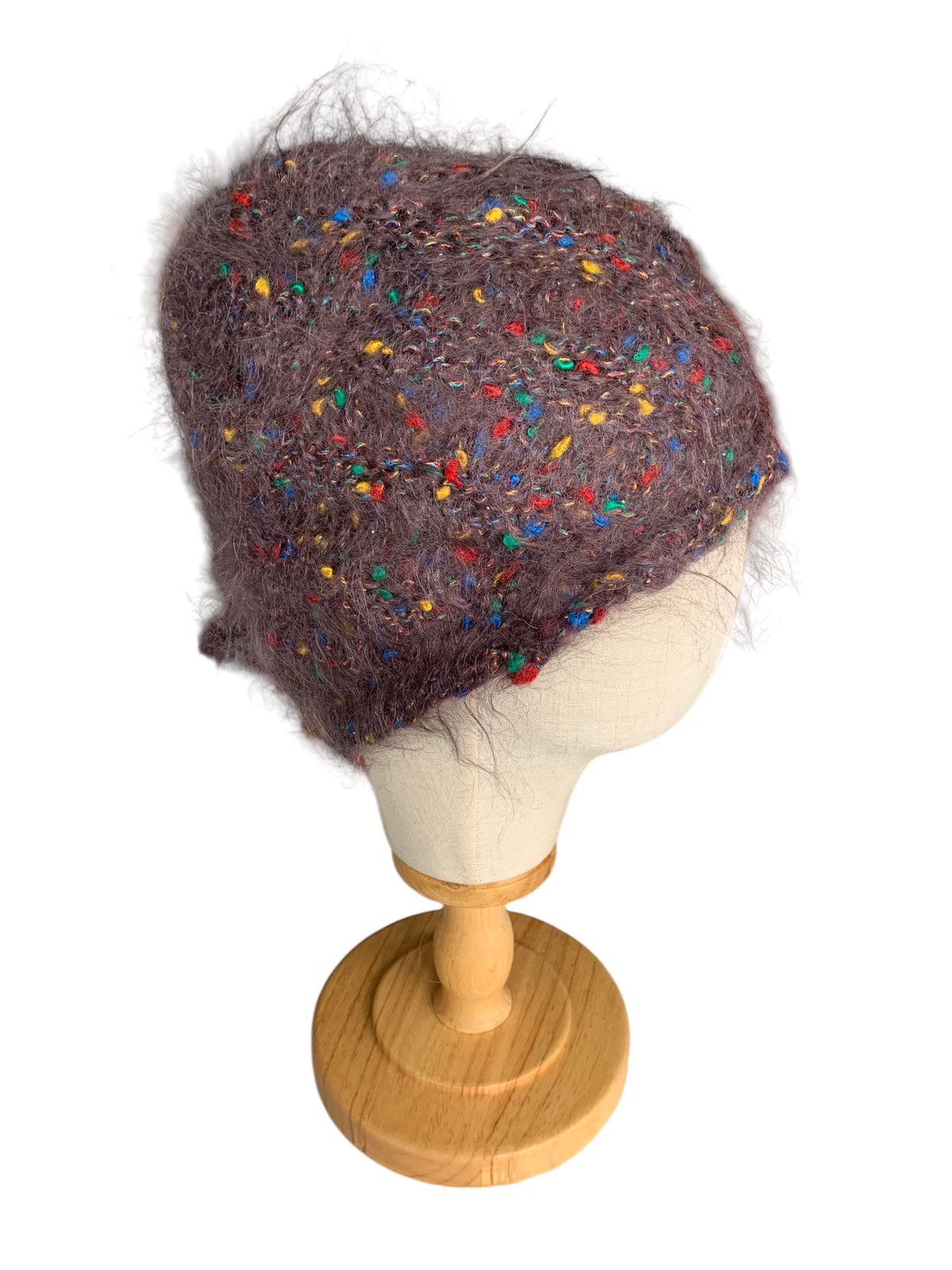 14th Addiction × Japanese Brand × Le Grande Bleu (L.G.B.) Punk Style Fur Distressed Knit Multicolour Beanie Hats Size ONE SIZE - 7 Thumbnail