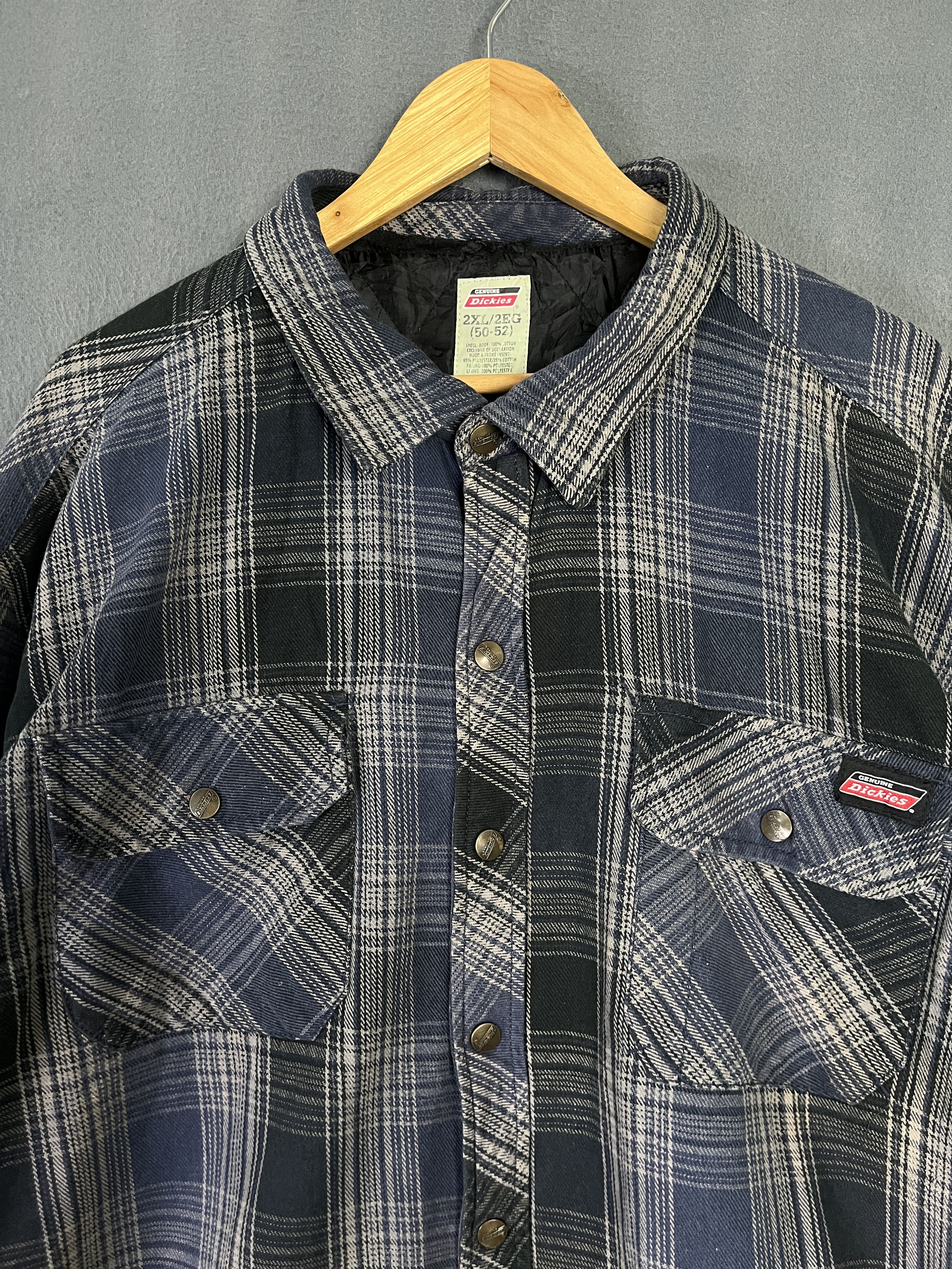 Dickies × Flannel × Vintage Vintage Dickies Padded Quilted Lined Shirt Plaid Work Jacket Size US XXL / EU 58 / 5 - 3 Thumbnail
