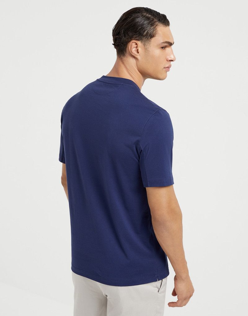 Brunello Cucinelli o1y0526 Crewneck T-Shirt in Navy Blue Size US XS / EU 42 / 0 - 4 Thumbnail