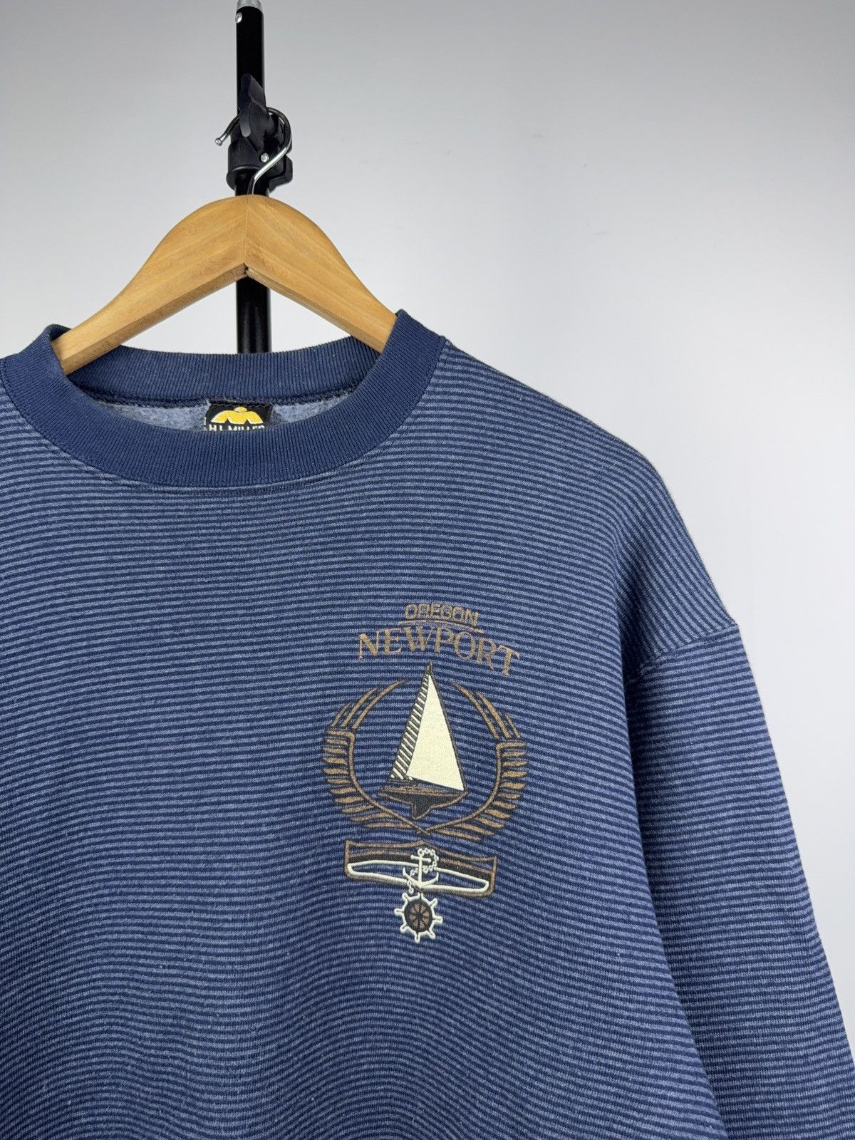 Vintage 90s H.I. Miller Gold Newport Oregon Nautical Sweatshirt USA Size US M / EU 48-50 / 2 - 2 Thumbnail