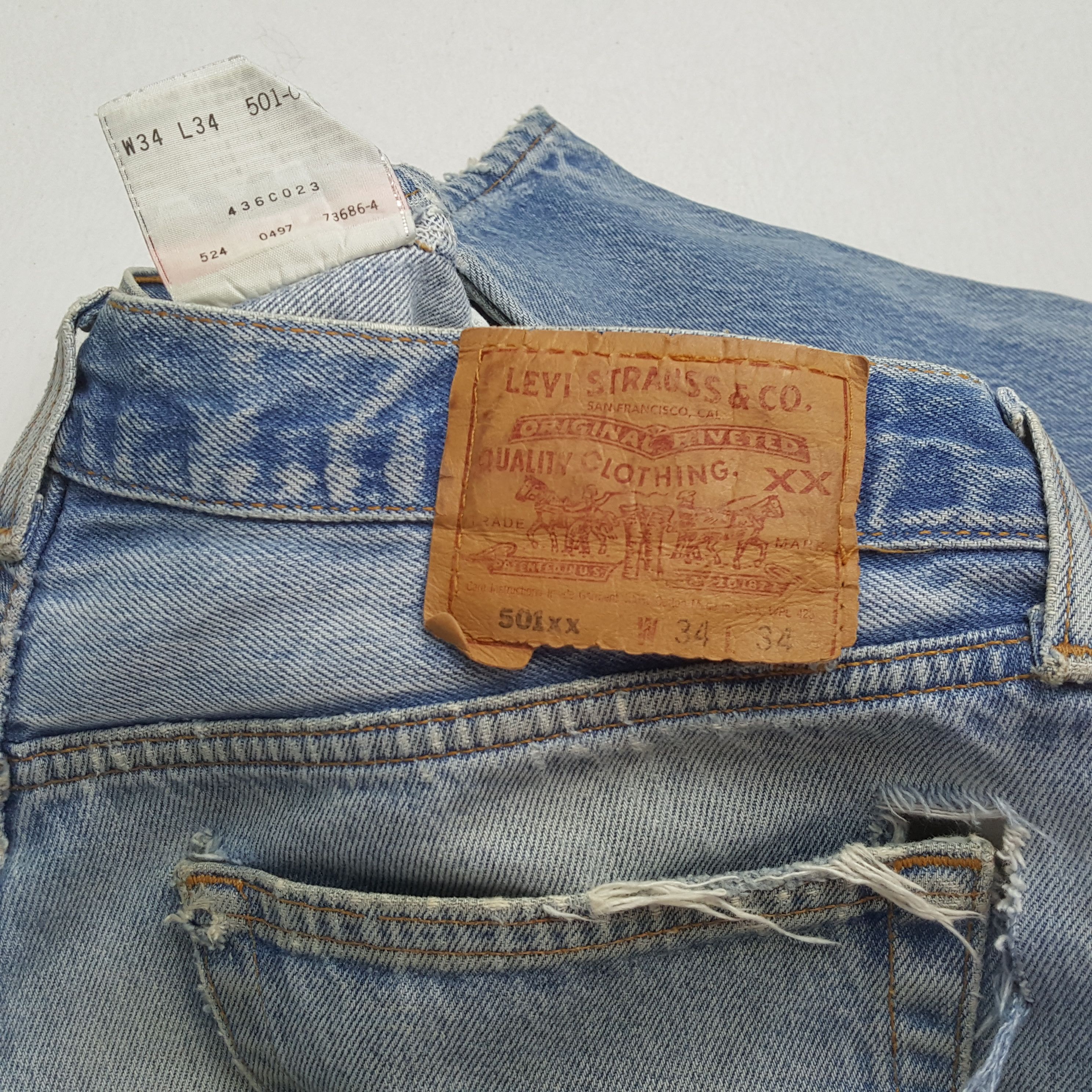 Levi's × Vintage LEVI'S 501 Daily Streetwear Style Distressed Jeans Size US 31 - 13 Thumbnail