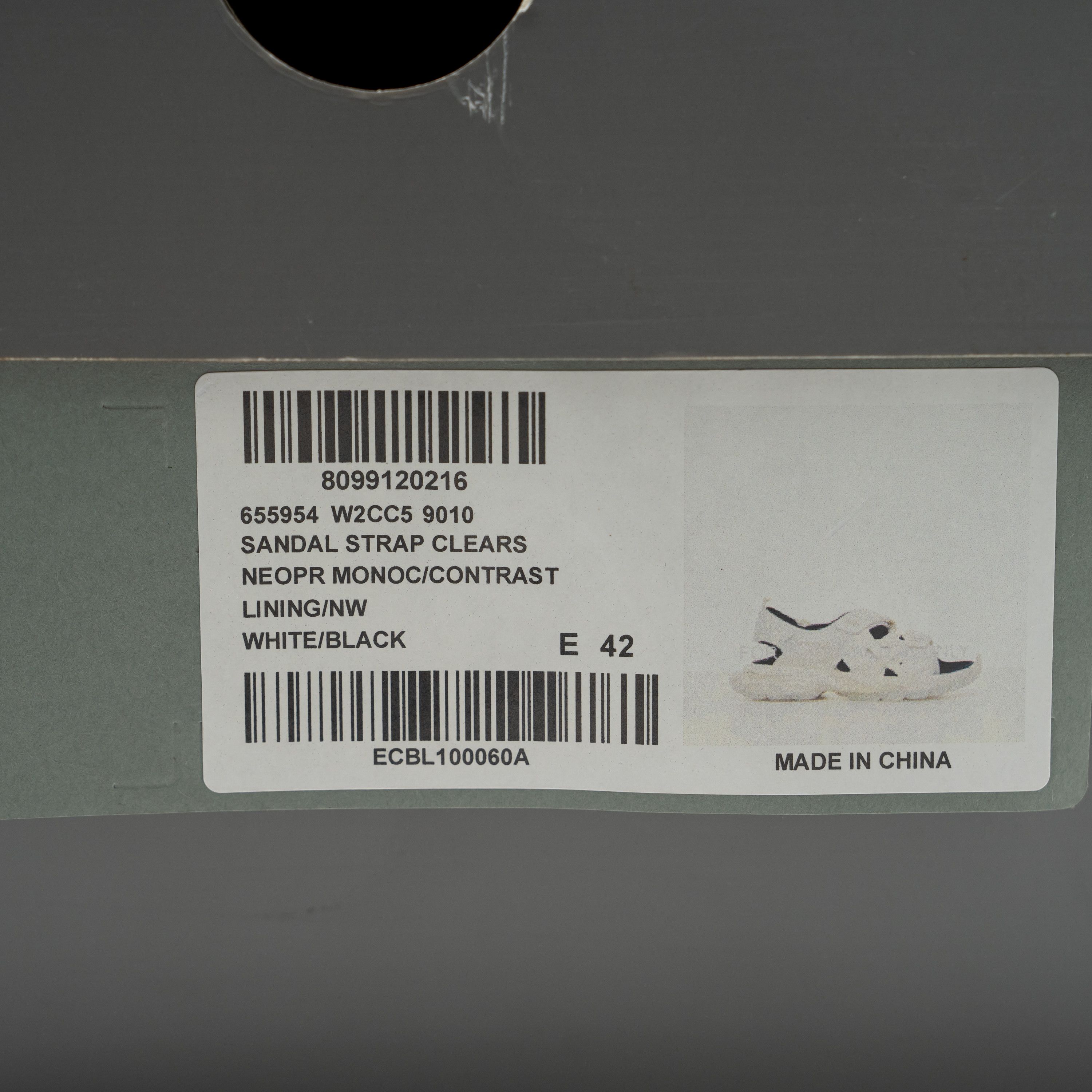 Balenciaga 42 - Balenciaga Track Sandals White Black Clear Soles Straps Size US 9 / EU 42 - 13 Thumbnail