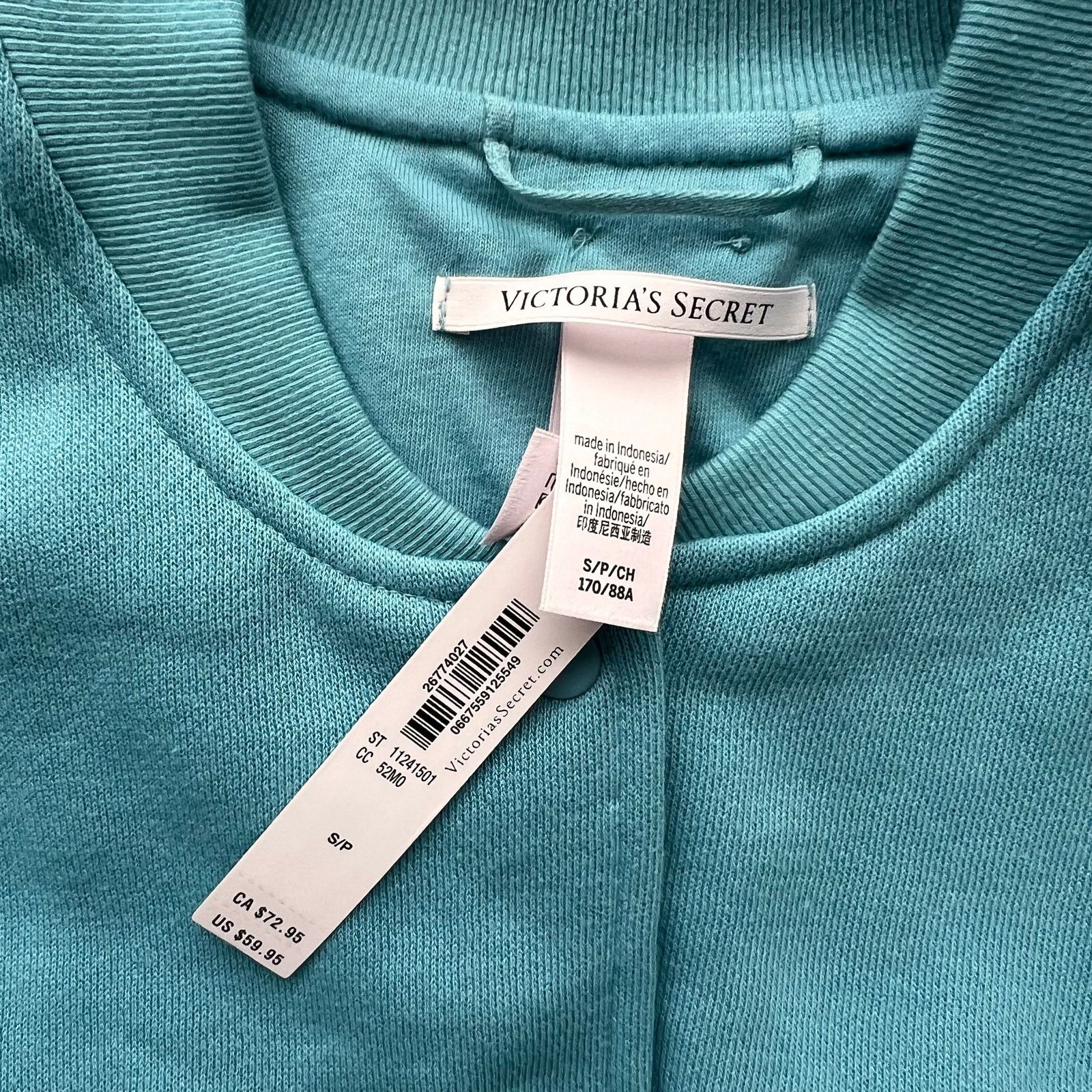 Victoria's Secret Victoria's Secret Cotton Fleece Snap Bomber Jacket, S Size S / US 4 / IT 40 - 7 Thumbnail