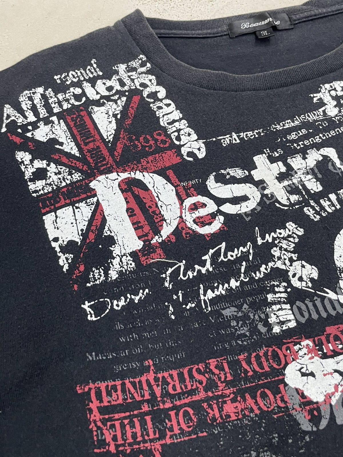 Japanese Brand Beaumere Destruction Wish Affliction Punk Tour Y2K Wording Size US XXL / EU 58 / 5 - 10 Thumbnail