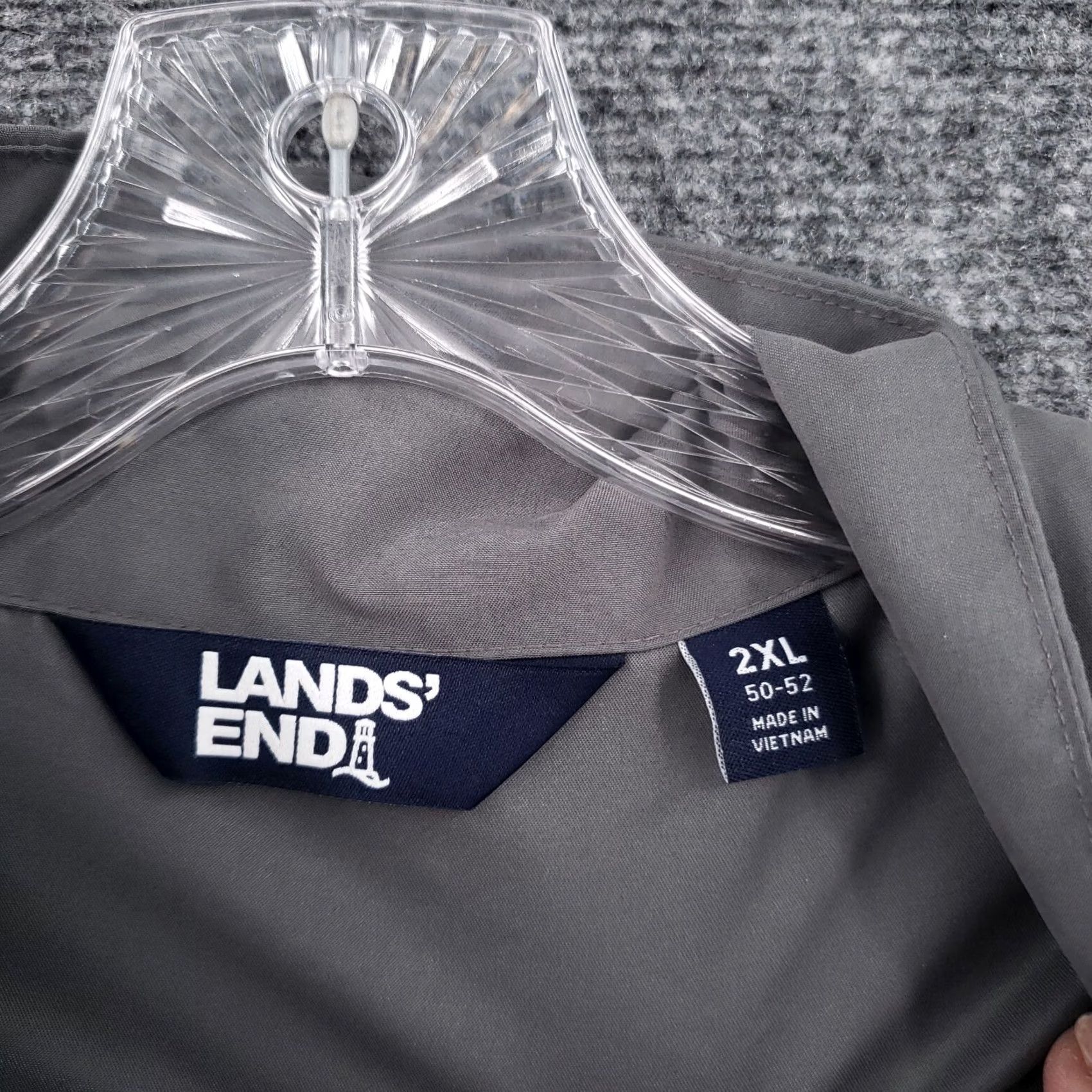Lands' End Lands End Shirt Mens 2XL Gray Big Quarter Zip Okeo Tex Windshirt Mock Neck Size US XXL / EU 58 / 5 - 6 Thumbnail