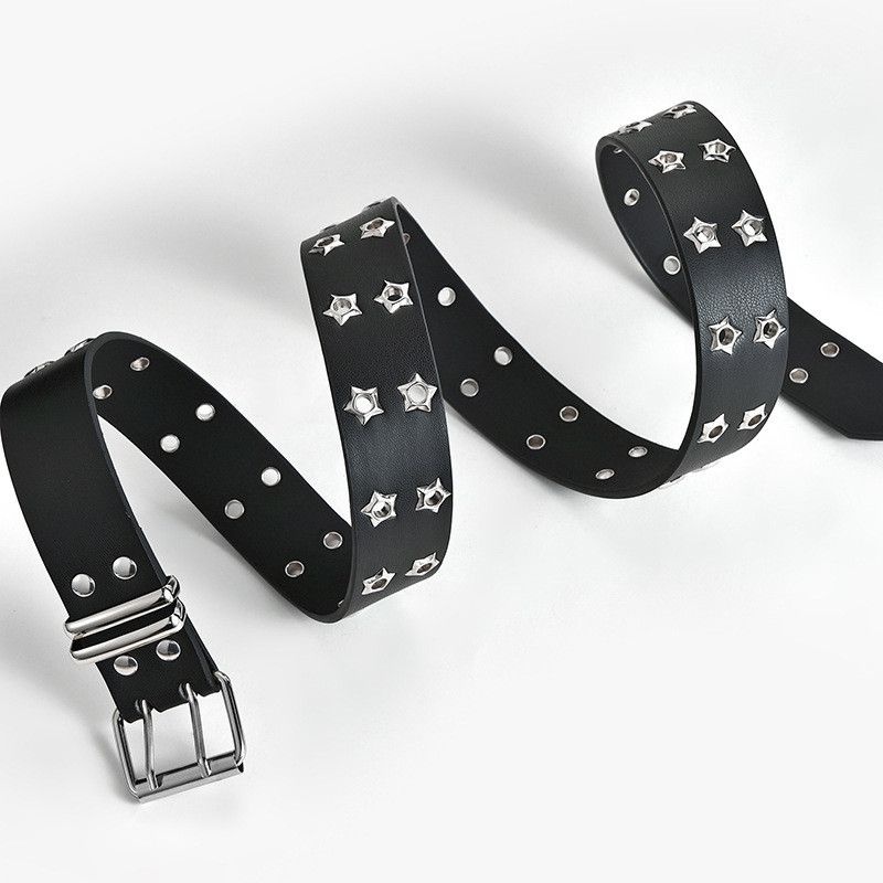 Japanese Brand Star eye rivet double pin buckel belt Size ONE SIZE - 3 Thumbnail