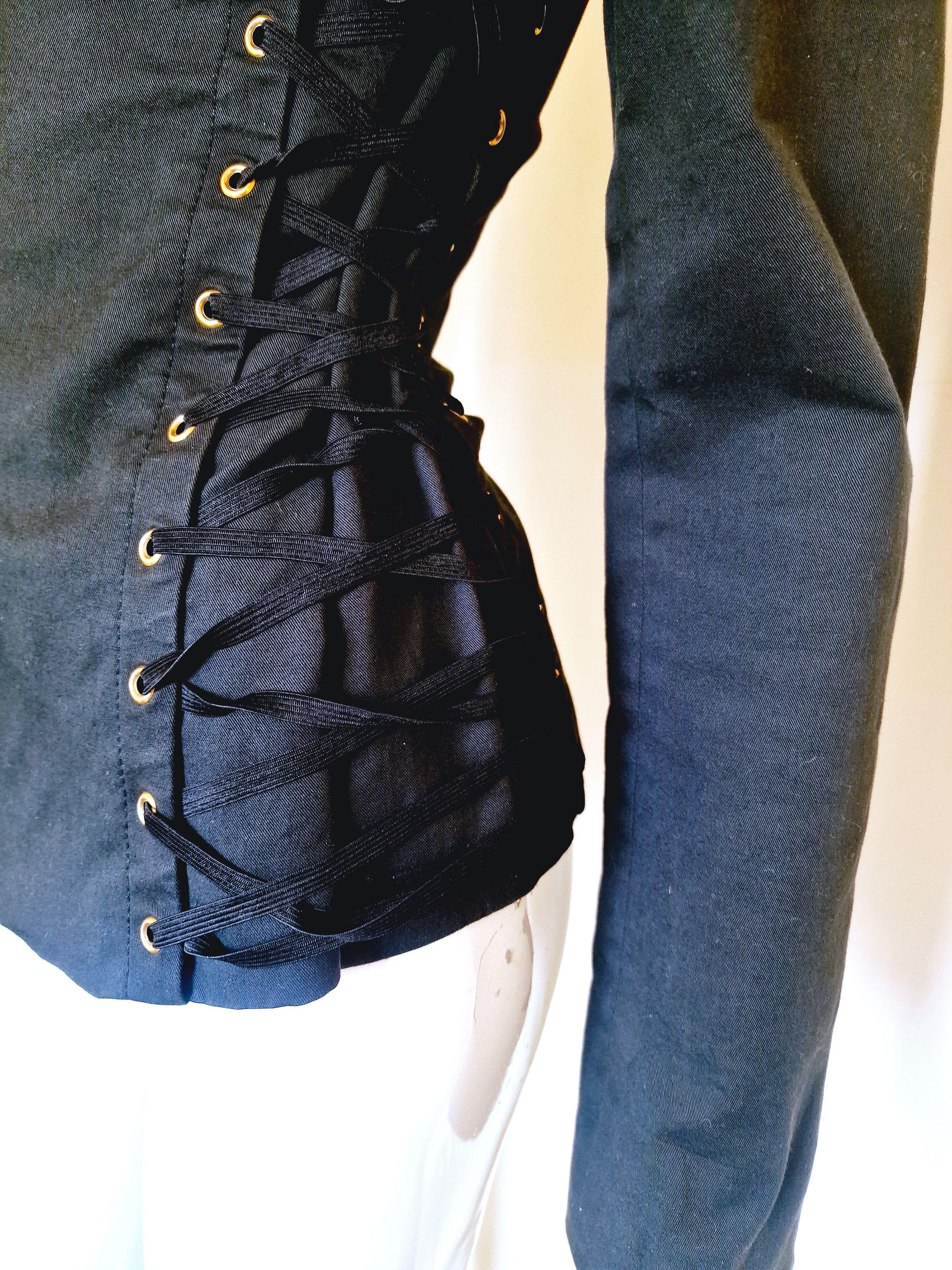 Moschino Moschino Corset Lace Up Bondage Medium Vintage Blazer Jacket Size M / US 6-8 / IT 42-44 - 3 Thumbnail