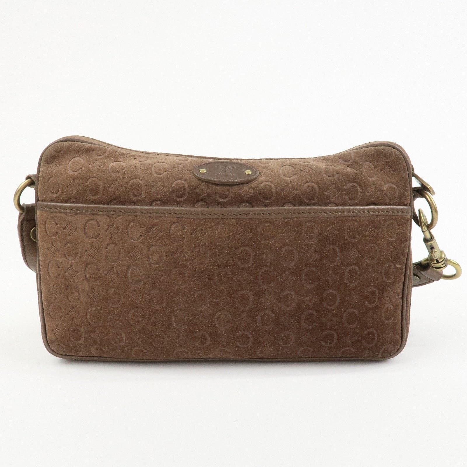 Celine Celine Macadam Suede Leather Crossbody Bag Brown Size ONE SIZE - 2 Thumbnail
