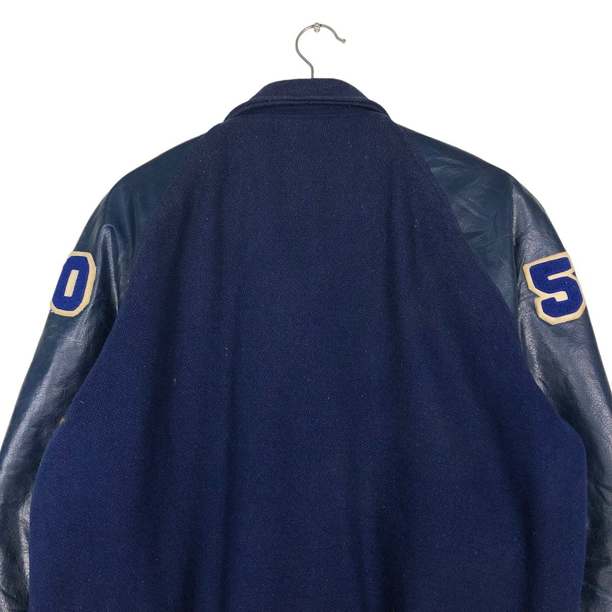Toyo Enterprises VINTAGE LEATHER VARSITY JACKET JUMPER BIG LOGO USA Size US M / EU 48-50 / 2 - 9 Thumbnail