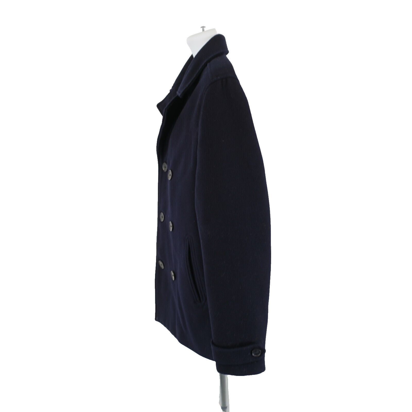 Forever 21 Forever 21 Men's Blue Wool Blend Peak Lapel Double Breasted Size US XL / EU 56 / 4 - 8 Thumbnail