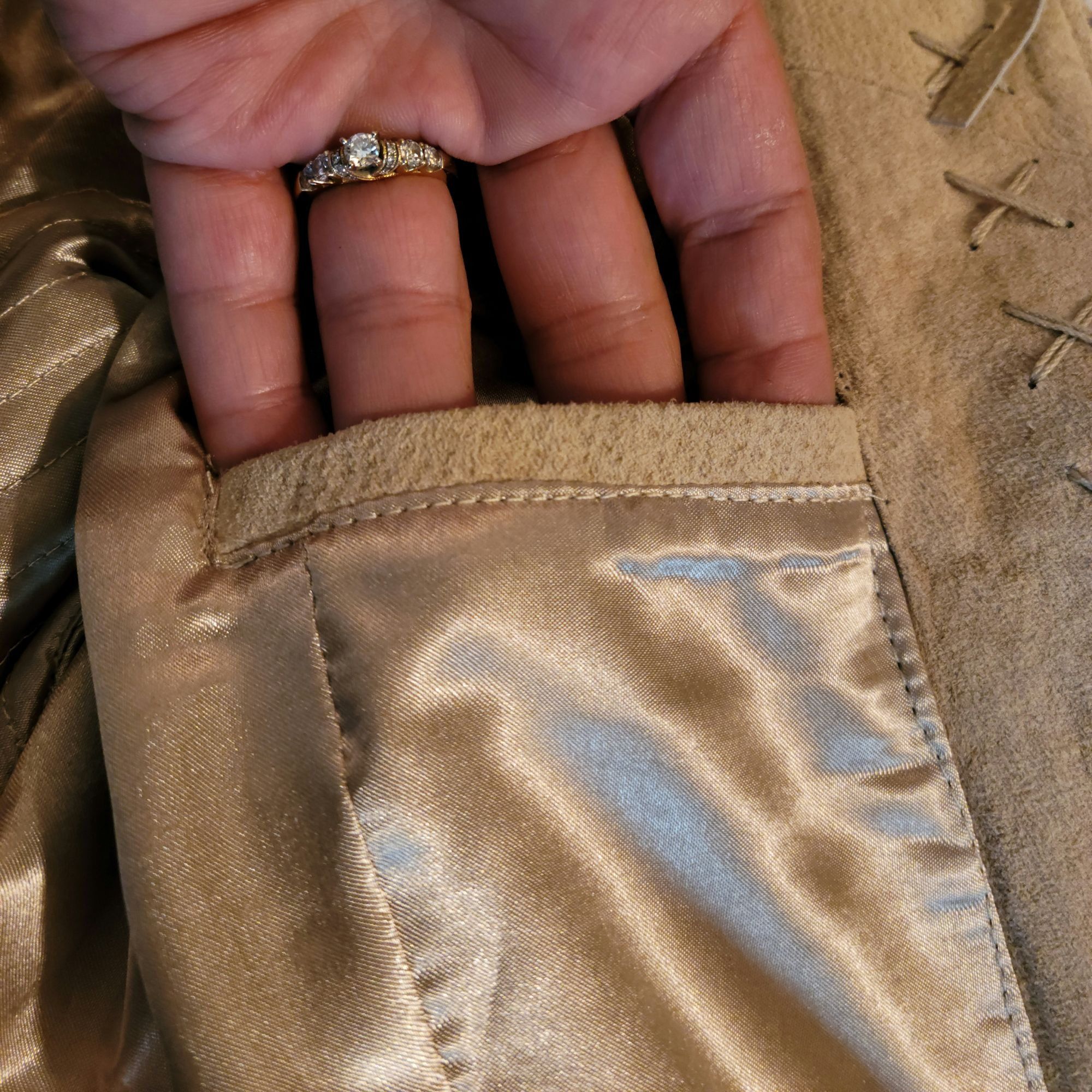 Vintage Vtg 80's Fringed Suede Leather Shacket Jacket Sz L Tan Festi Size L / US 10 / IT 46 - 12 Thumbnail