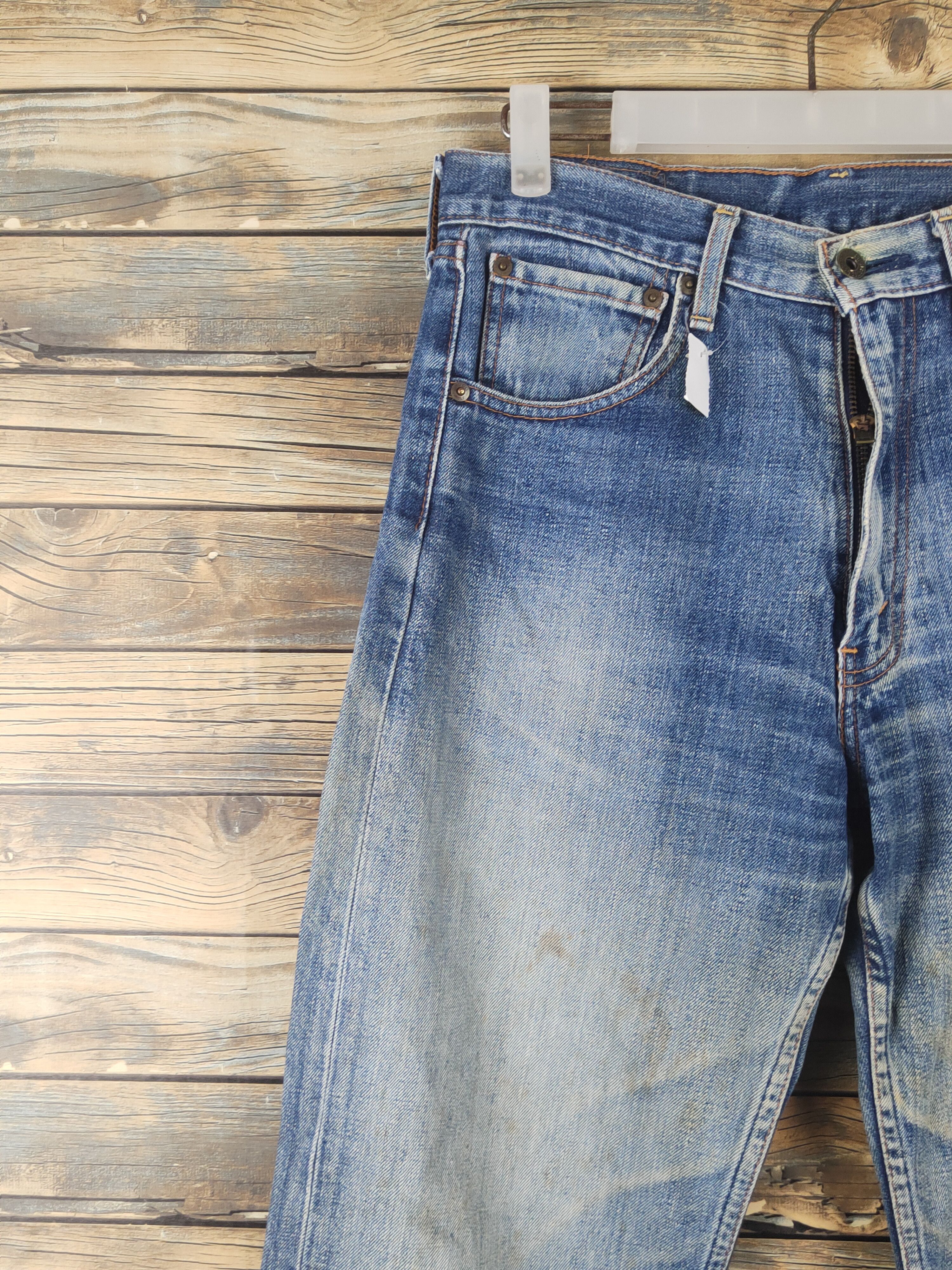 Levi's DL 503 Levi's Blue Distressed Ripped Denim Jeans #1639 Size US 30 / EU 46 - 3 Thumbnail
