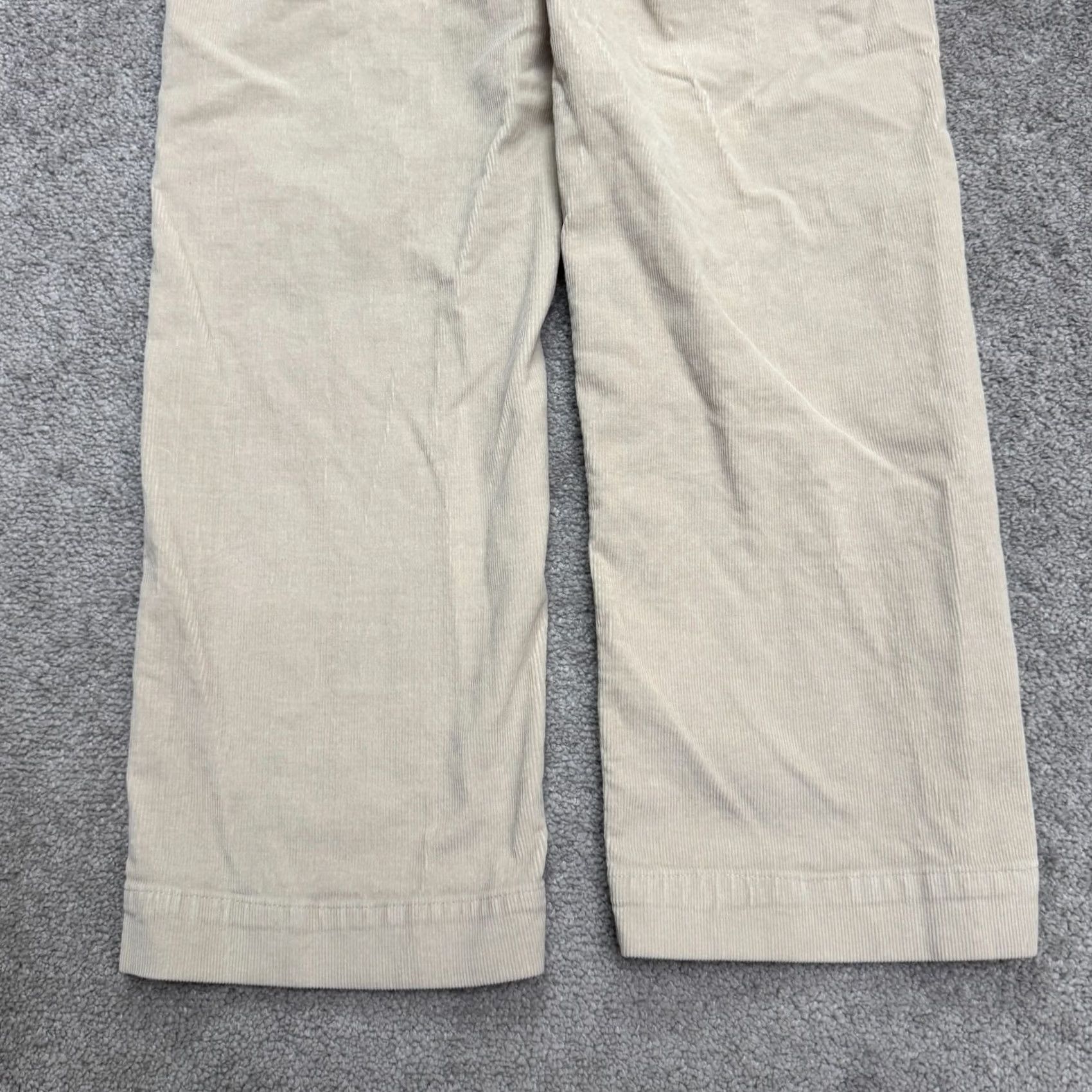 Everlane Everlane High Rise Wide Leg Corduroy Pants Womens 4 Beige Cotton Stretch Casual Chino Front Flat 28in Inseam Label: Everlane Mens? Size 27" / US 4 / IT 40 - 4 Thumbnail