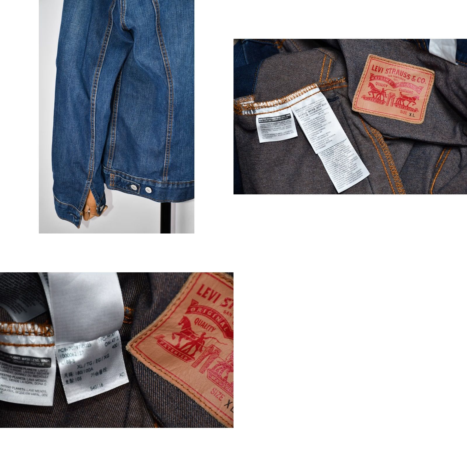 Levi's Levi’s Trucker Jacket Denim Blue XL Men’s Regular Size 100% Cotton Casual Jacket | 64cm Chest 73cm Length 70cm Sleeve Standard Size US 36 / EU 52 - 8 Thumbnail