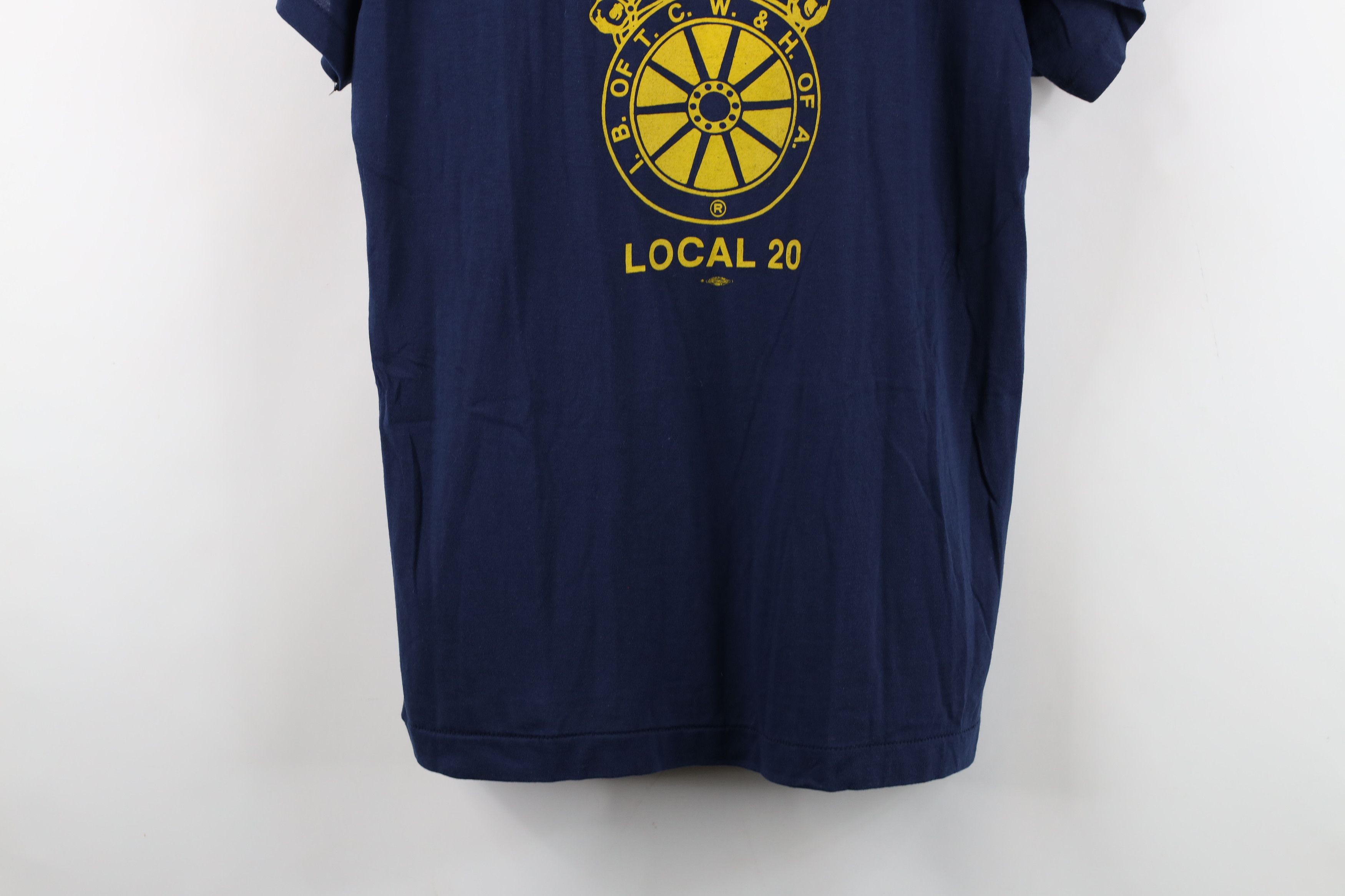 Vintage Vintage 80s Union Local 20 Short Sleeve T-Shirt Blue USA Size US XL / EU 56 / 4 - 3 Thumbnail