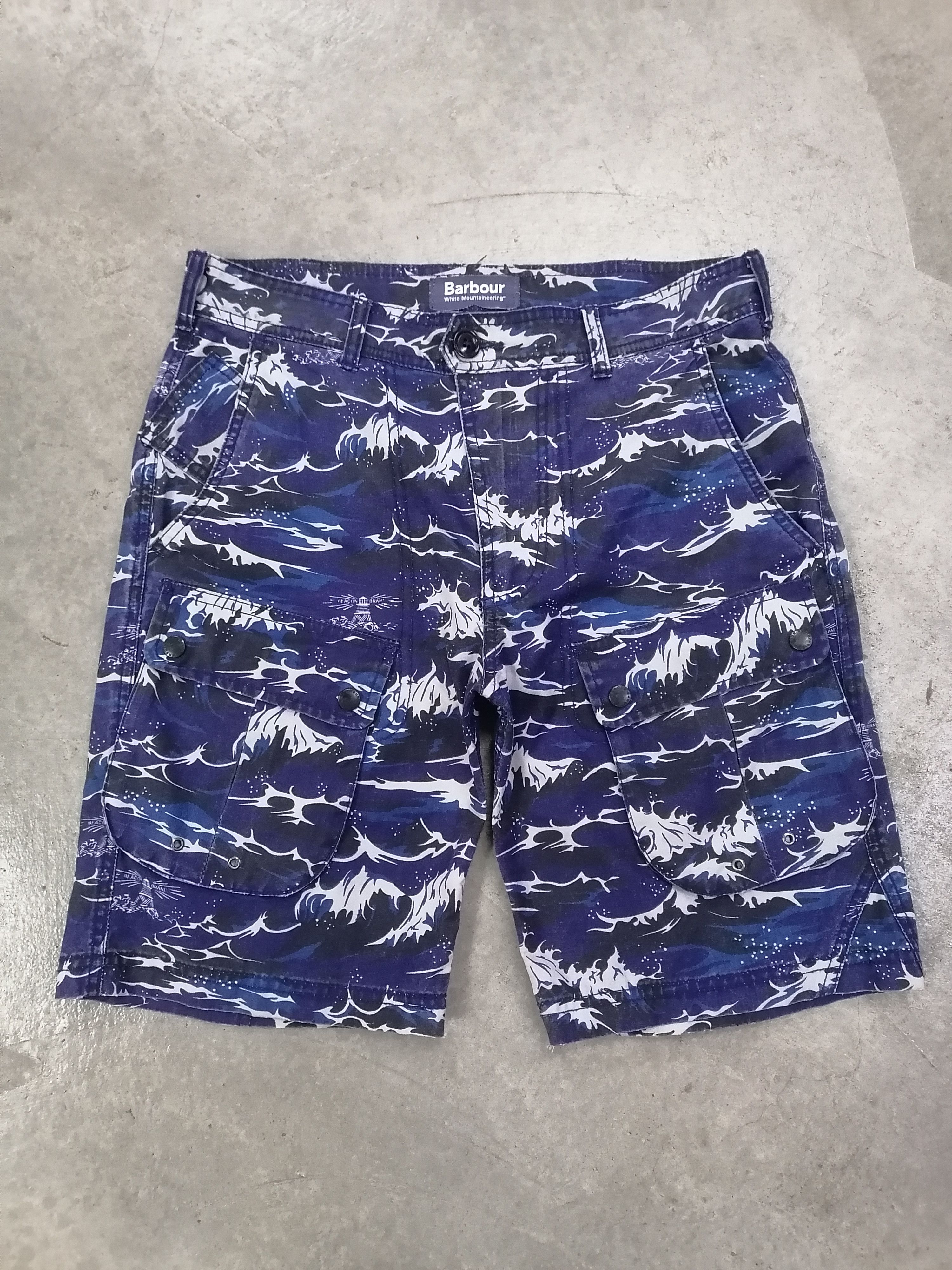Barbour Barbour x White Mountaineering Cargo Short Wave Print Size US 31 - 1 Thumbnail