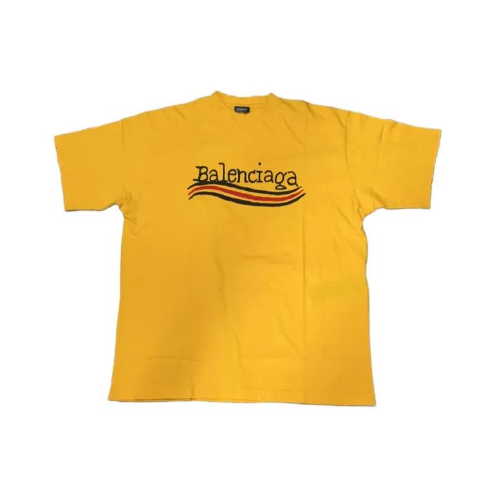 Balenciaga Balenciaga Yellow Logo Print Short Sleeve T-Shirt Size US S / EU 44-46 / 1 - 1 Thumbnail