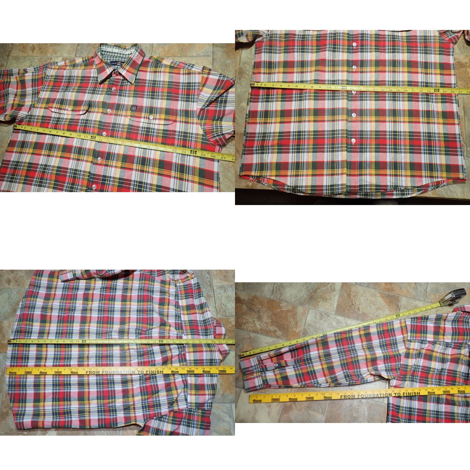 Vintage Cinch Miller Style Mens XL Red Green Plaid Button Front Long Sleeve Flannel Shirt Size US XL / EU 56 / 4 - 8 Thumbnail