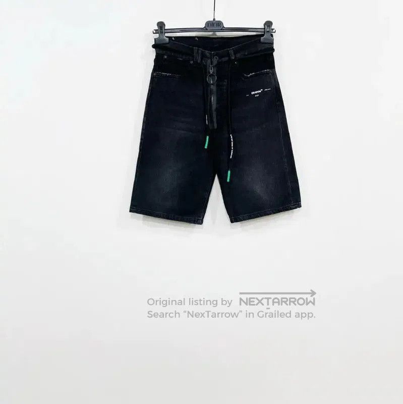 Off-White Off-White Summer Black Denim Casual Shorts . Size US 27 - 1 Thumbnail