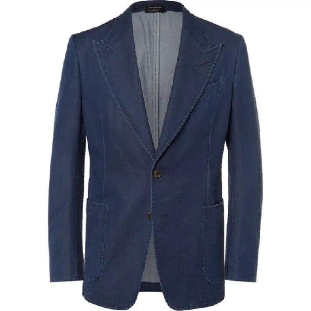 Tom Ford o1sndg0825 1XQY40 Single Breast Blazer in Blue Size US L / EU 52-54 / 3 - 1 Thumbnail