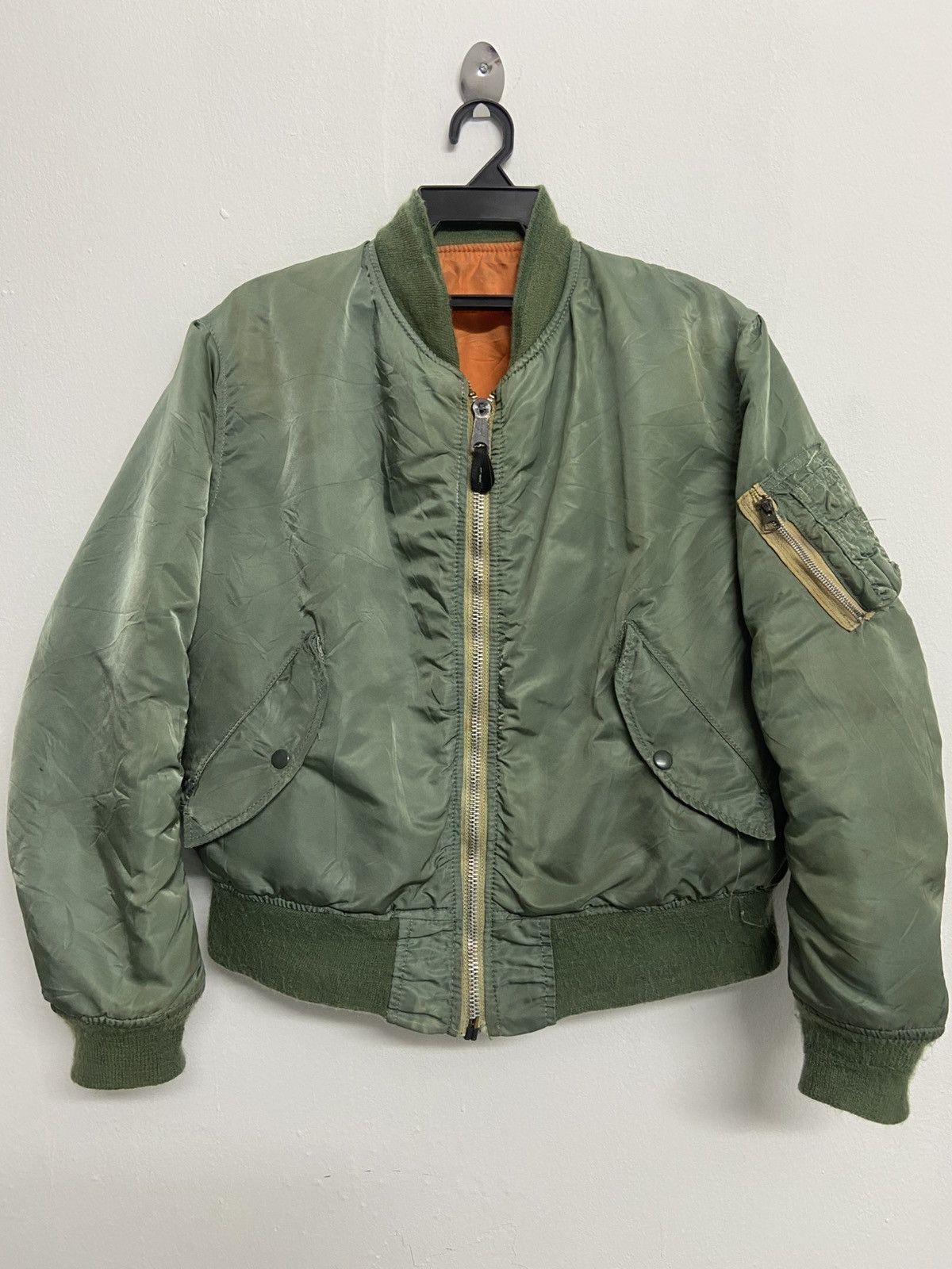 Alpha Industries Vintage 70s Alpha Industries MA1 Flight Bomber Jacket Size US M / EU 48-50 / 2 - 1 Thumbnail