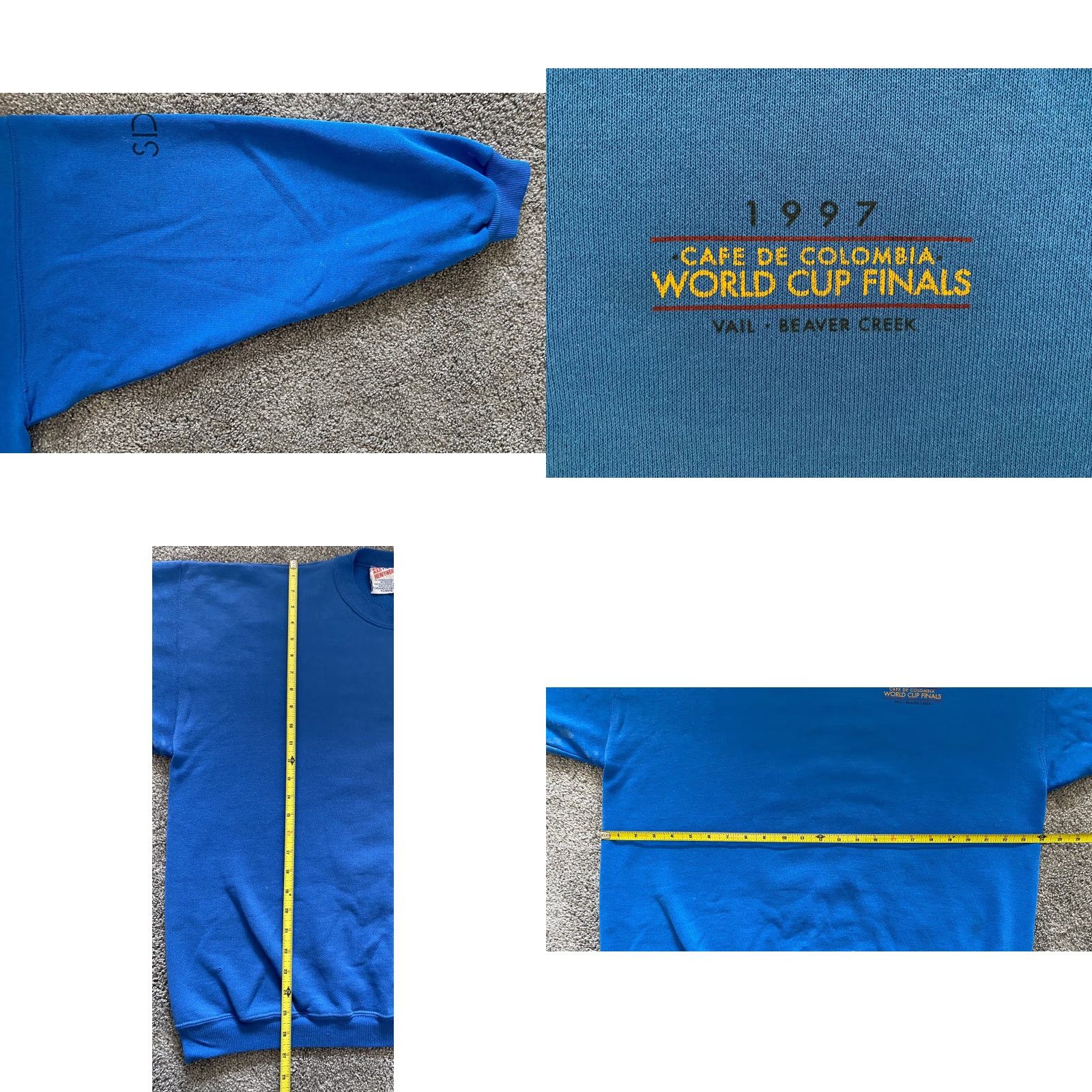 Hanes VTG 1997 Hanes Heavyweight Sweatshirt Made In USA Vail Beaver Creek World Cup Shirt Adults XL Blue USA 90s Sports Ski Mens Size US XL / EU 56 / 4 - 8 Thumbnail
