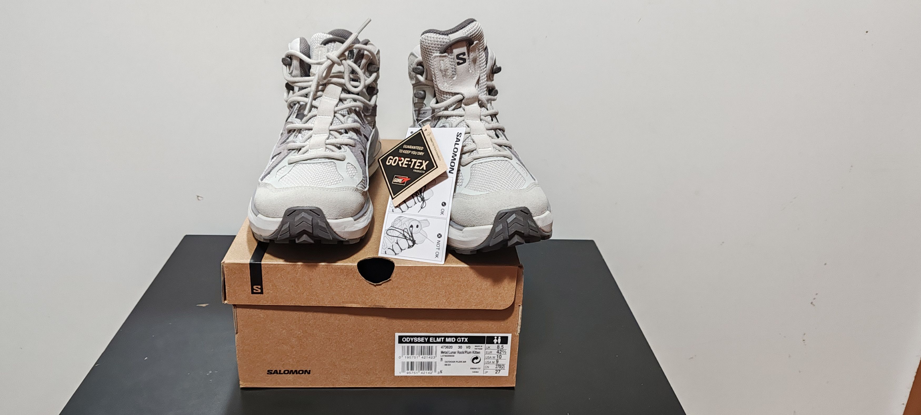 Salomon Salomon Odyssey ELMT MiD GTX /Metal /Lunar Tg:42 2/3 Size US 9.5 / EU 42-43 - 12 Thumbnail