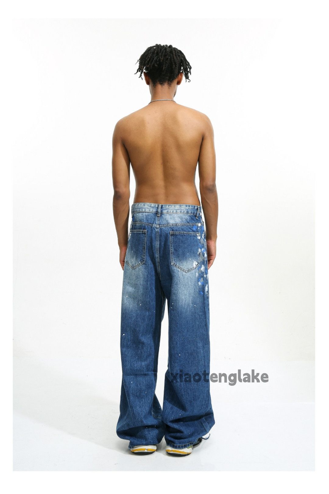 Jean × Vintage washed faded loose baggy skate paint flared jeans Size US 28 / EU 44 - 8 Thumbnail