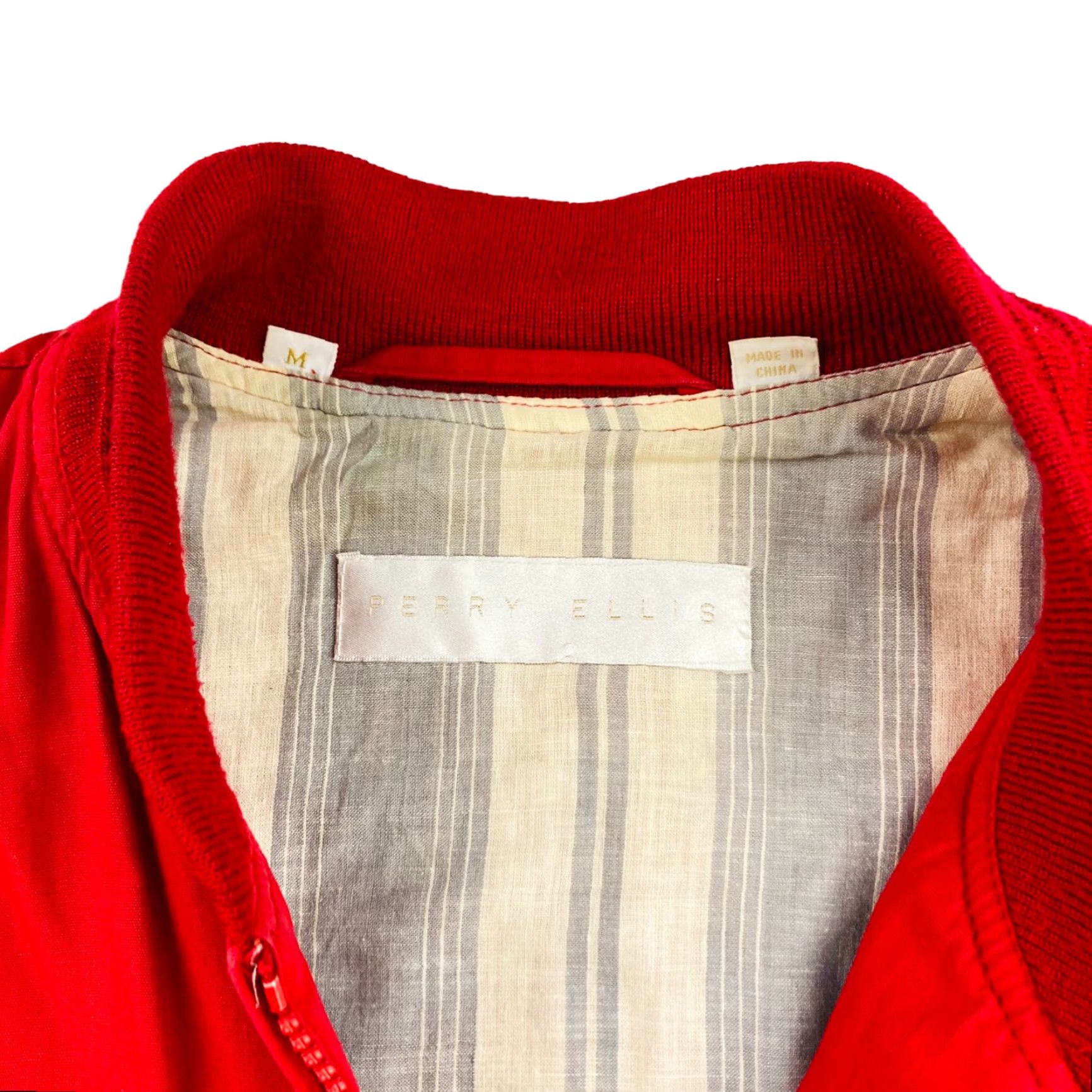 Perry Ellis VTG Perry Ellis Men's Bomber Jacket Full Zip Red M Size US M / EU 48-50 / 2 - 3 Thumbnail